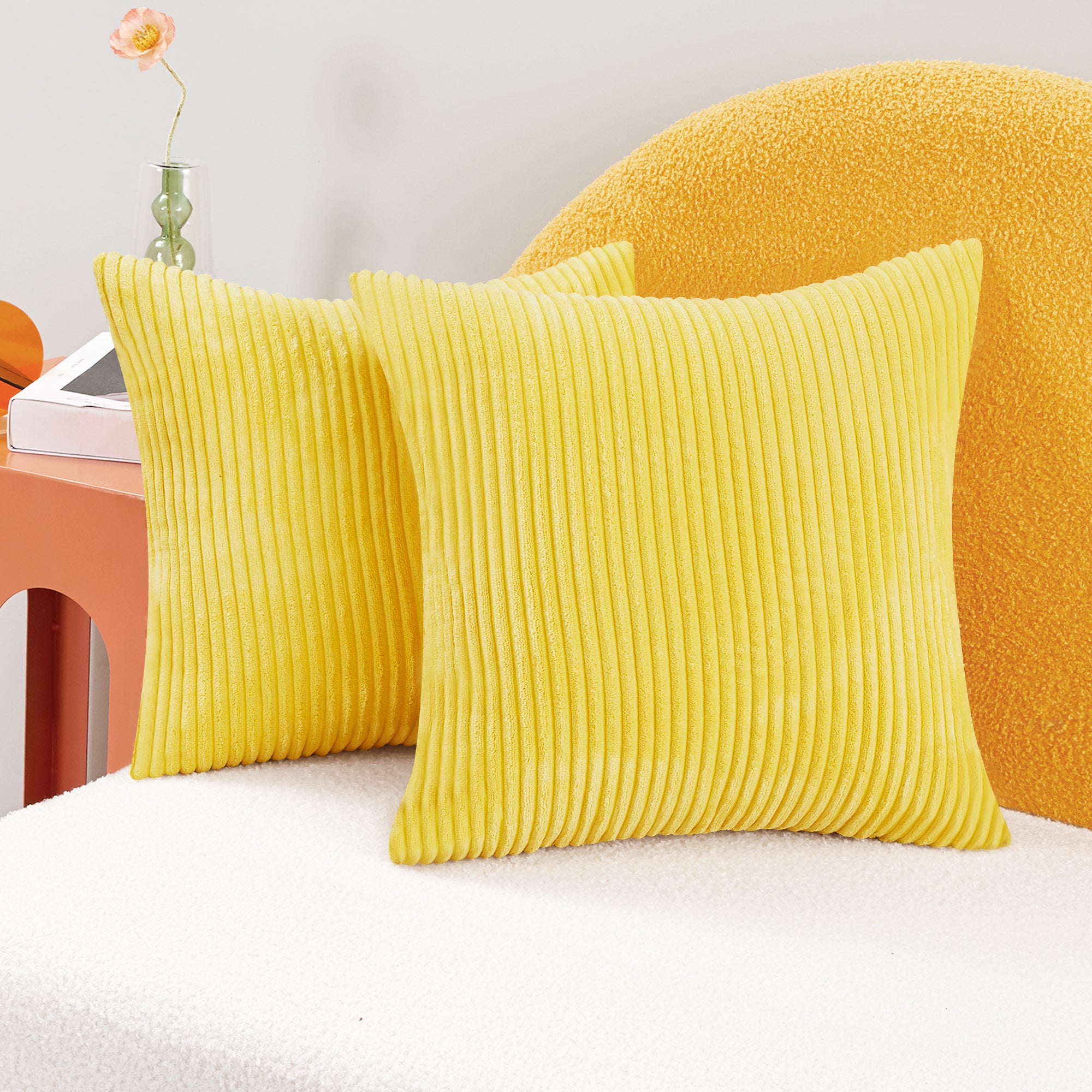 Deconovo Corduroy Throw Pillow Covers 2-Pack – Soft & Durable