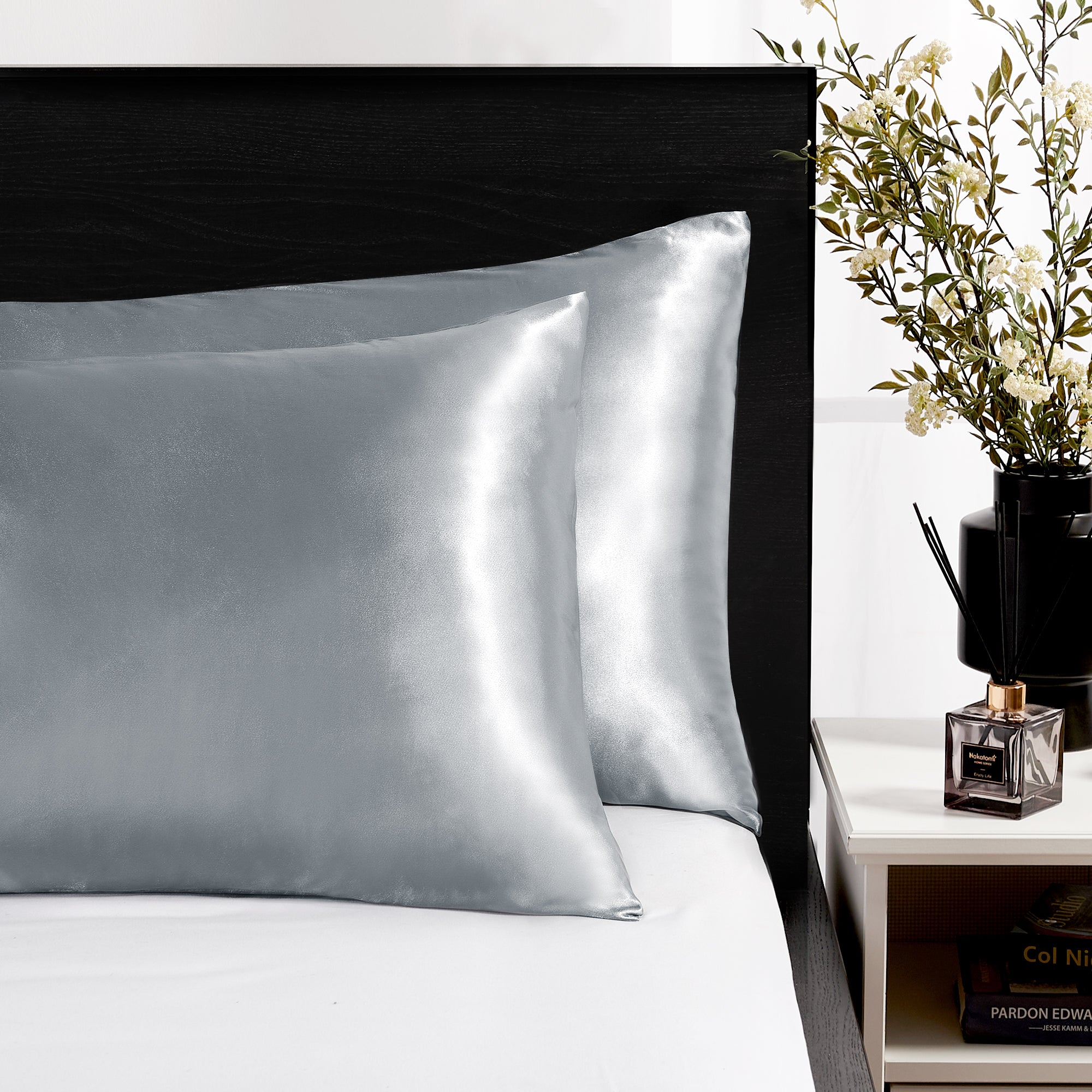 Deconovo Satin Silk Pillowcases (Set of 2), Envelope Closure