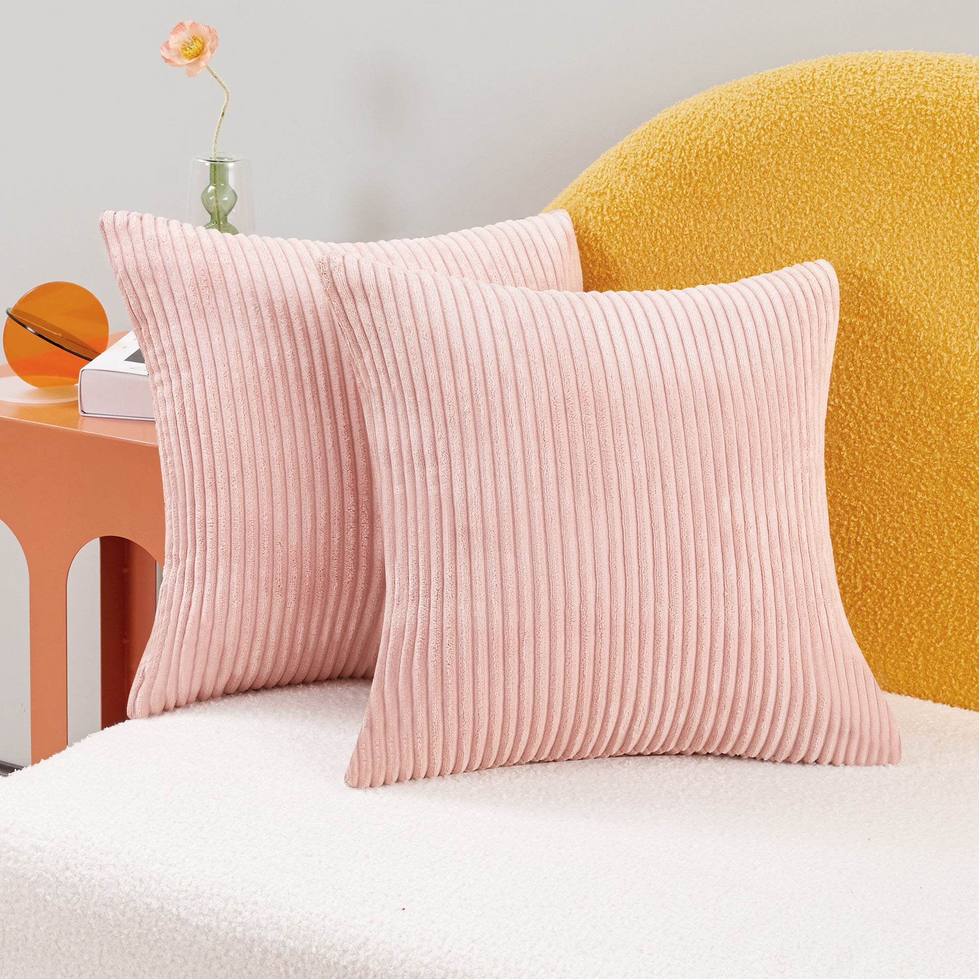 Deconovo Corduroy Throw Pillow Covers 2-Pack – Soft & Durable