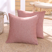 Deconovo Faux Linen Cushion Covers, Set of 2, Light Blue ¨C Eco-Friendly, Machine Washable, Decorative Pillow Covers for Sofa