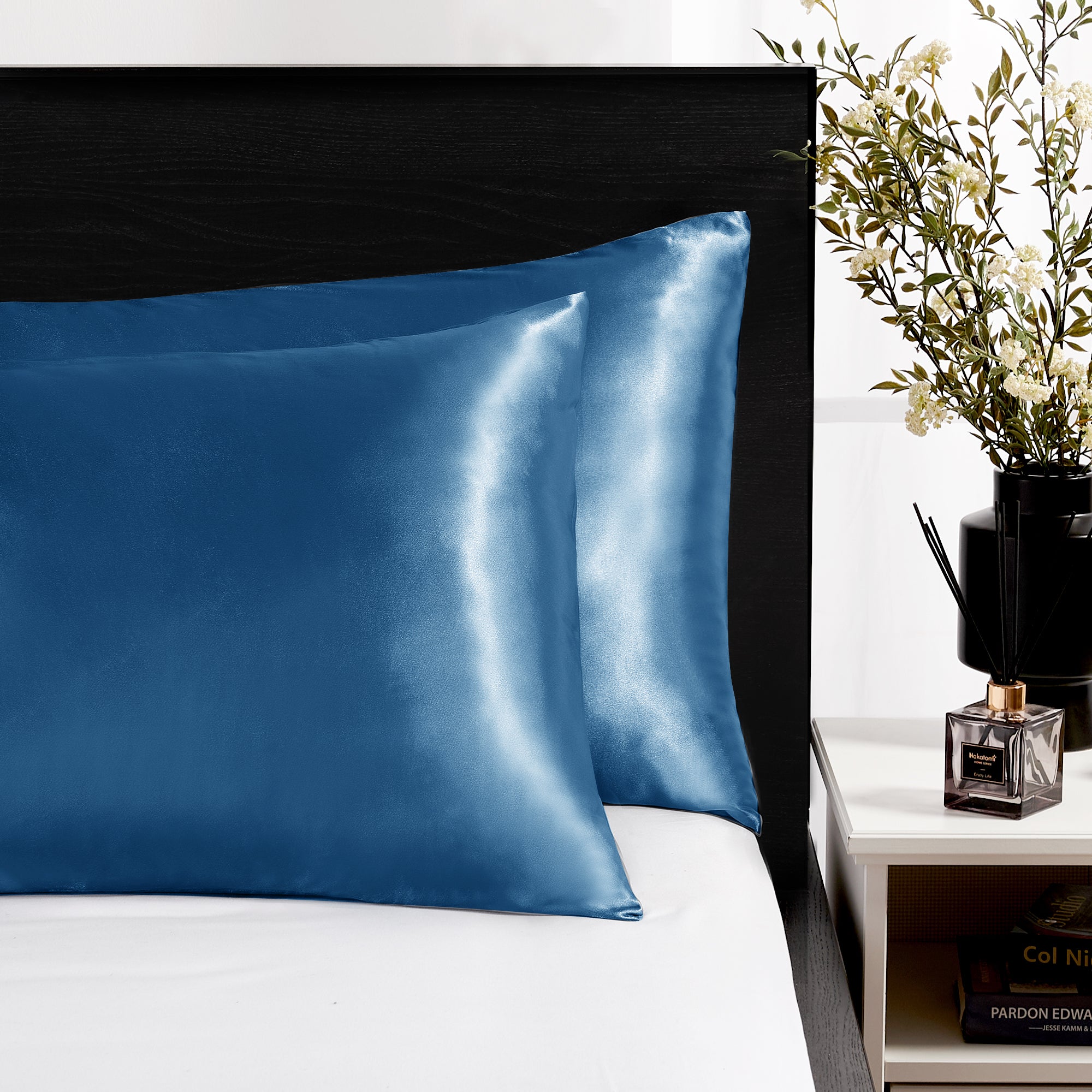 Deconovo Satin Silk Pillowcases (Set of 2), Envelope Closure