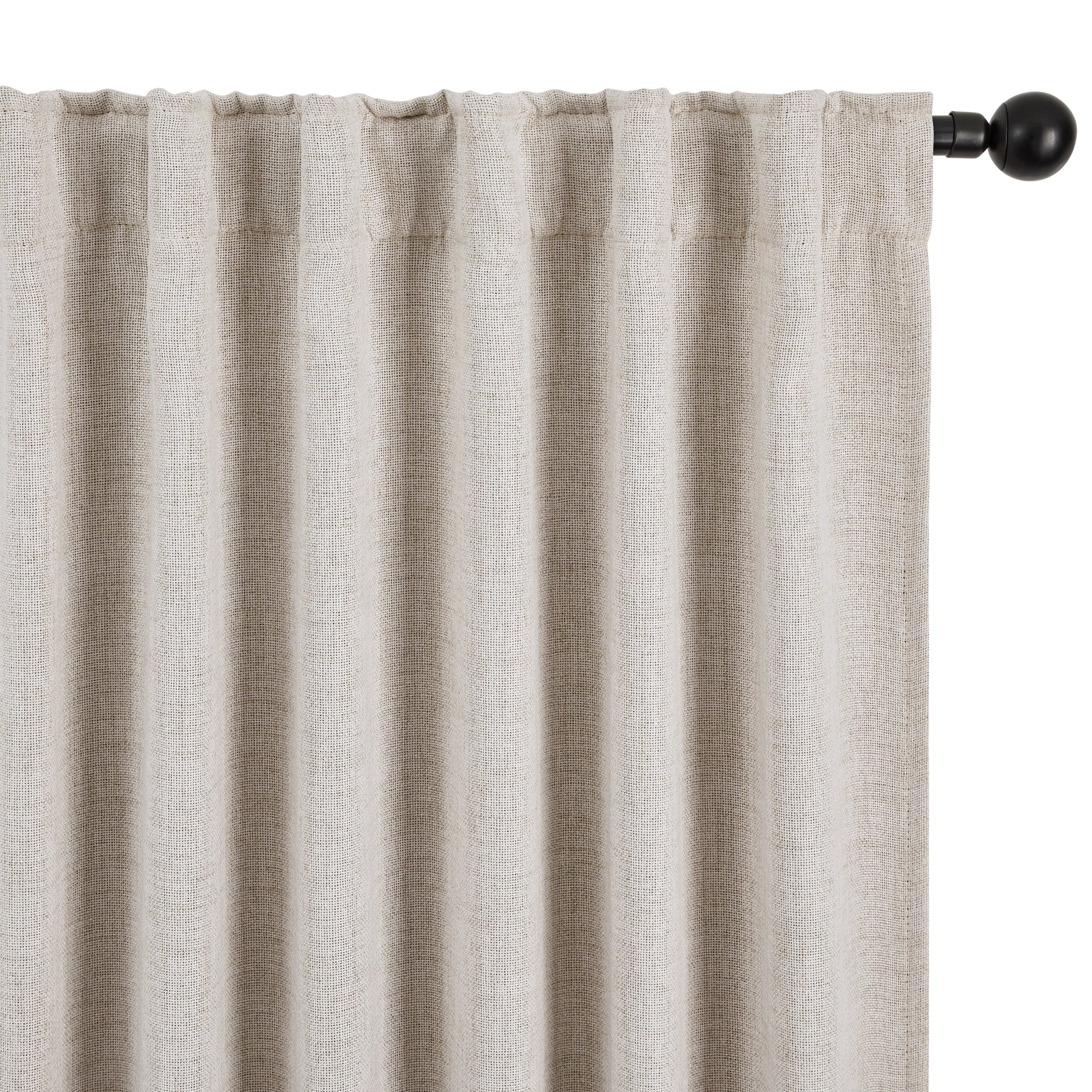 Deconovo Soft Faux Linen Layered Window Curtain Panels with Grommet Top for Bedroom and Living Room, 2 Pack