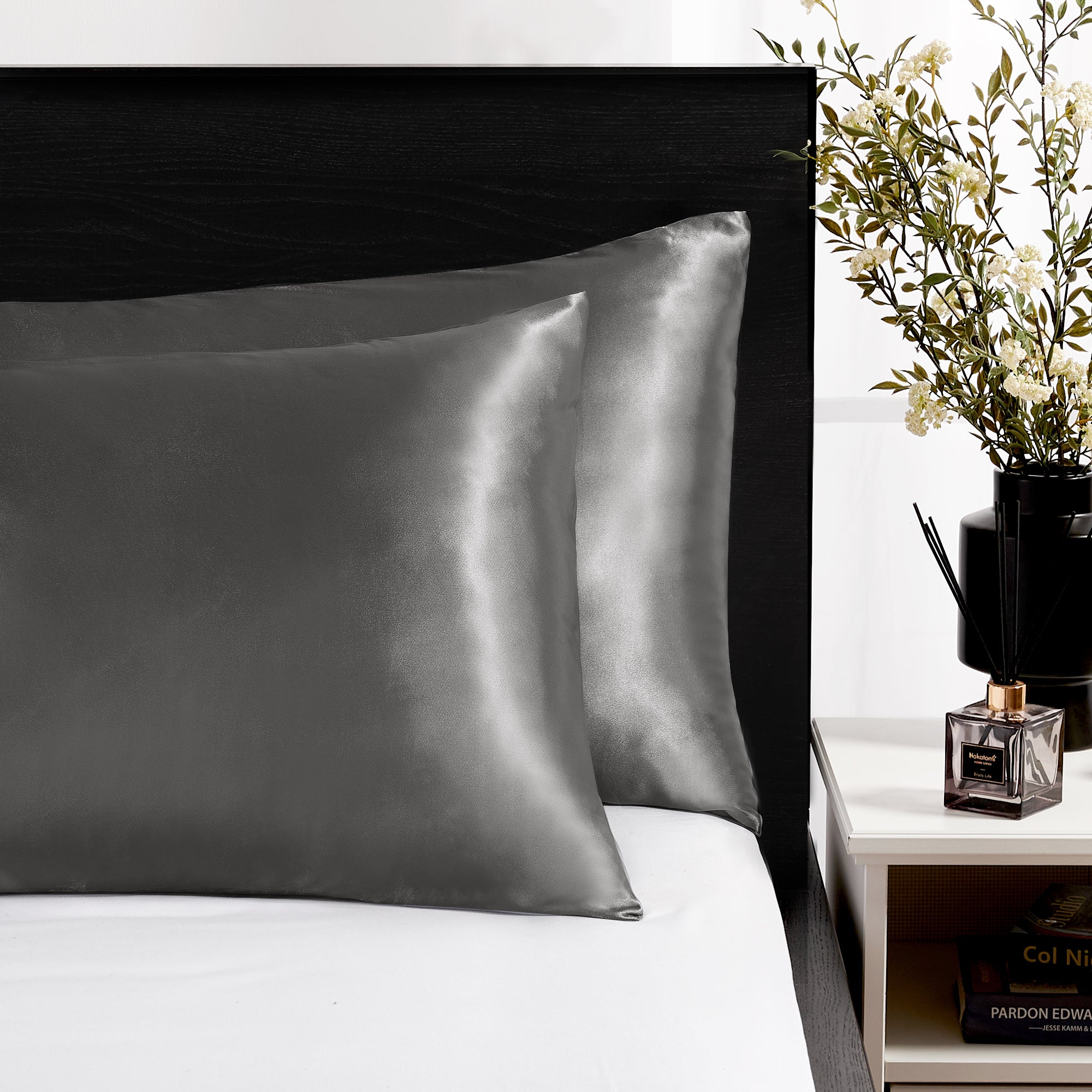 Deconovo Satin Silk Pillowcases (Set of 2), Envelope Closure