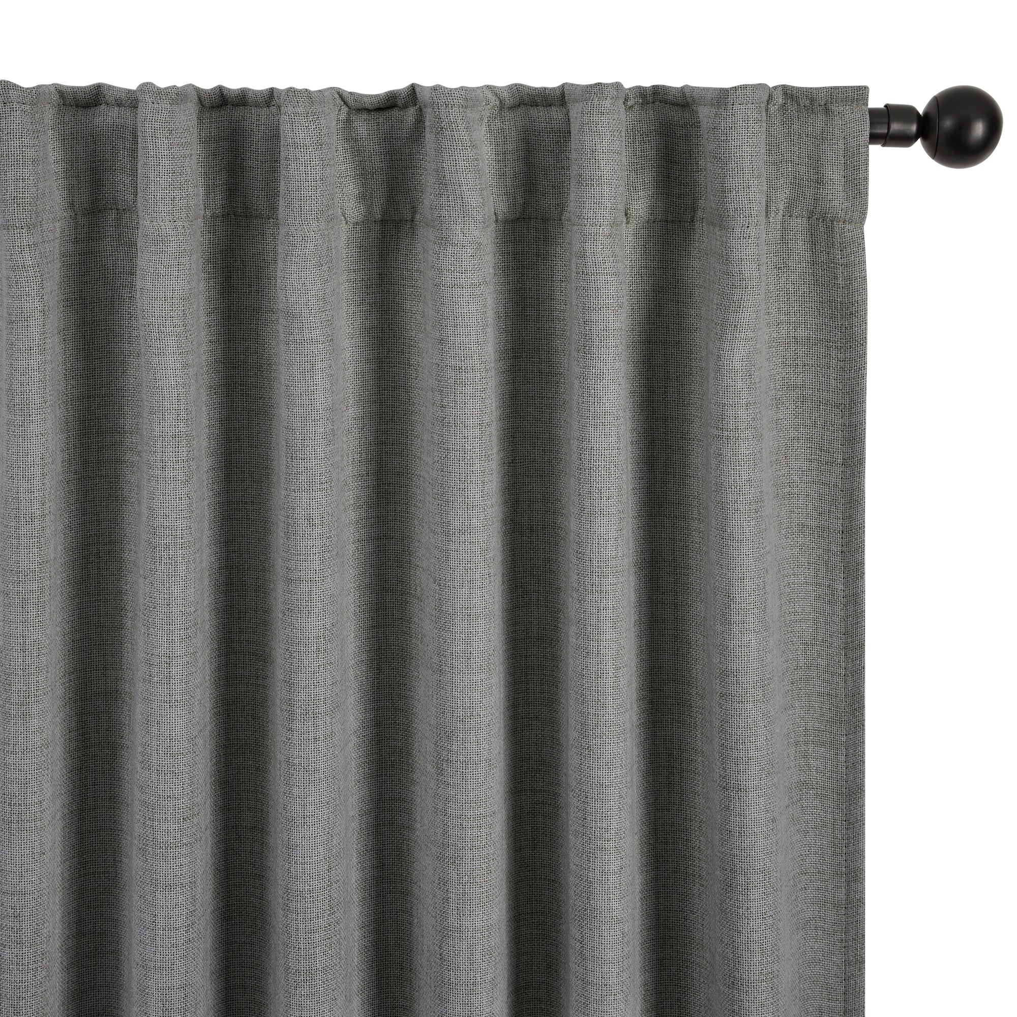 Deconovo Soft Faux Linen Layered Window Curtain Panels with Grommet Top for Bedroom and Living Room, 2 Pack
