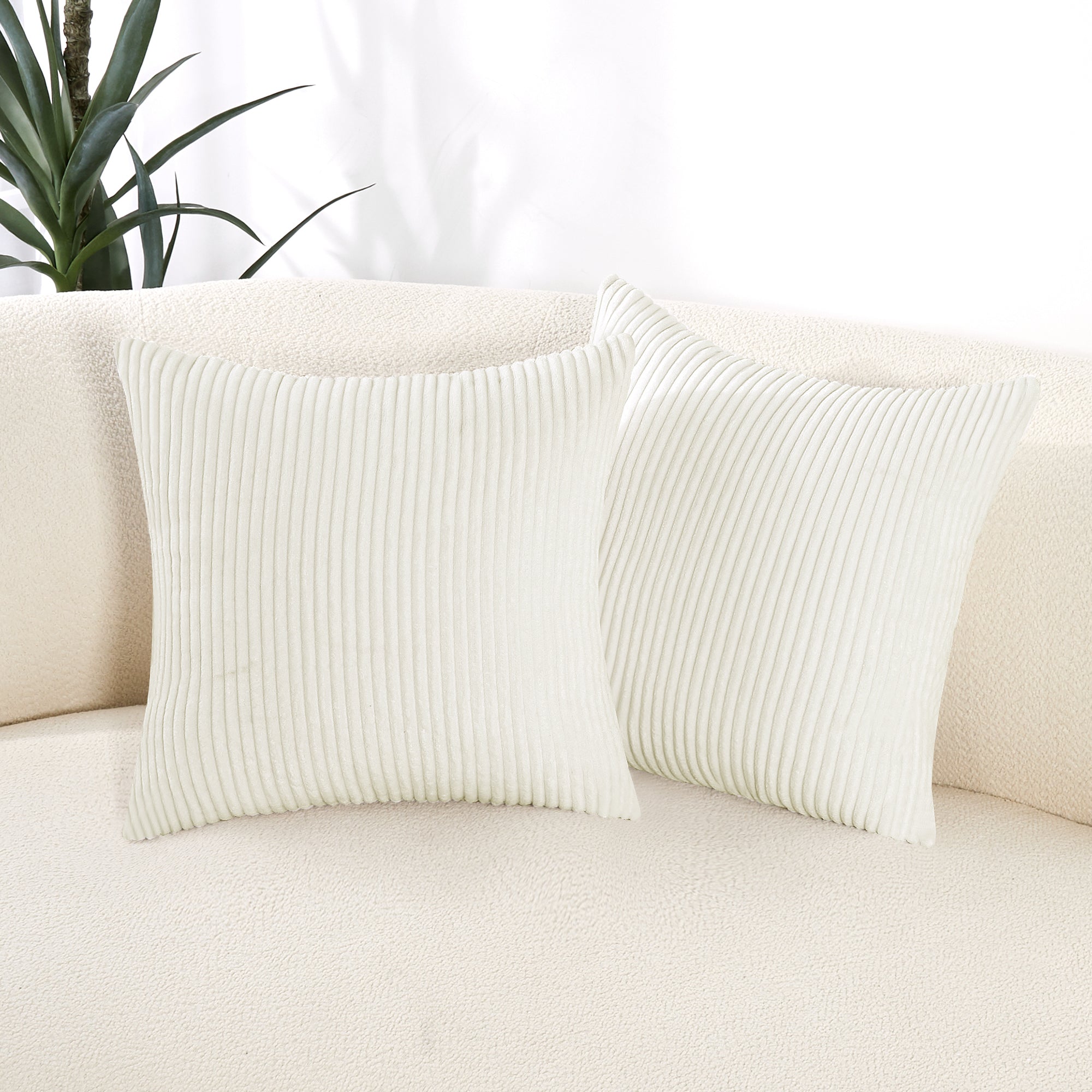 Deconovo Corduroy Throw Pillow Covers 2-Pack – Soft & Durable