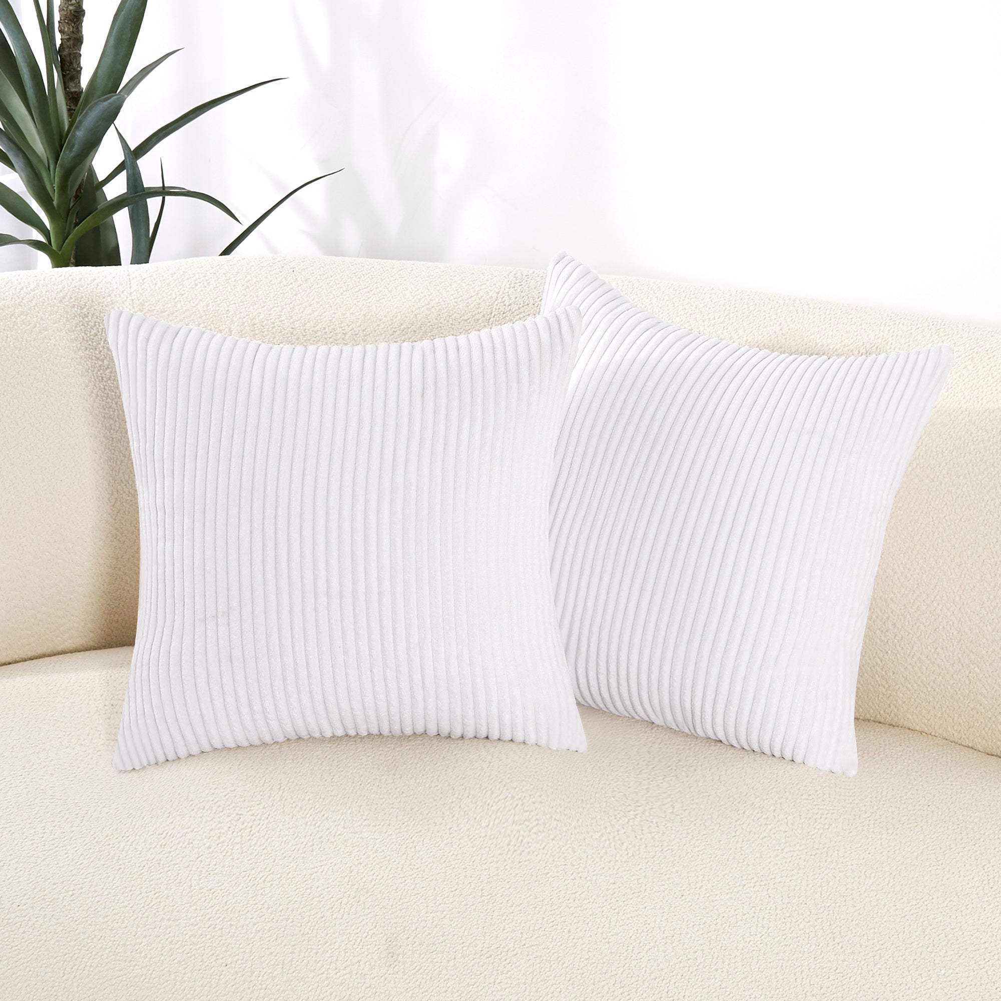 Deconovo Corduroy Throw Pillow Covers 2-Pack – Soft & Durable