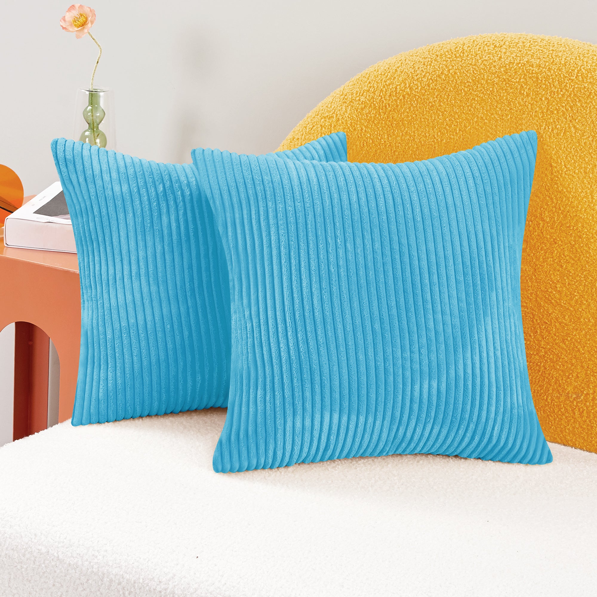 Deconovo Corduroy Throw Pillow Covers 2-Pack – Soft & Durable