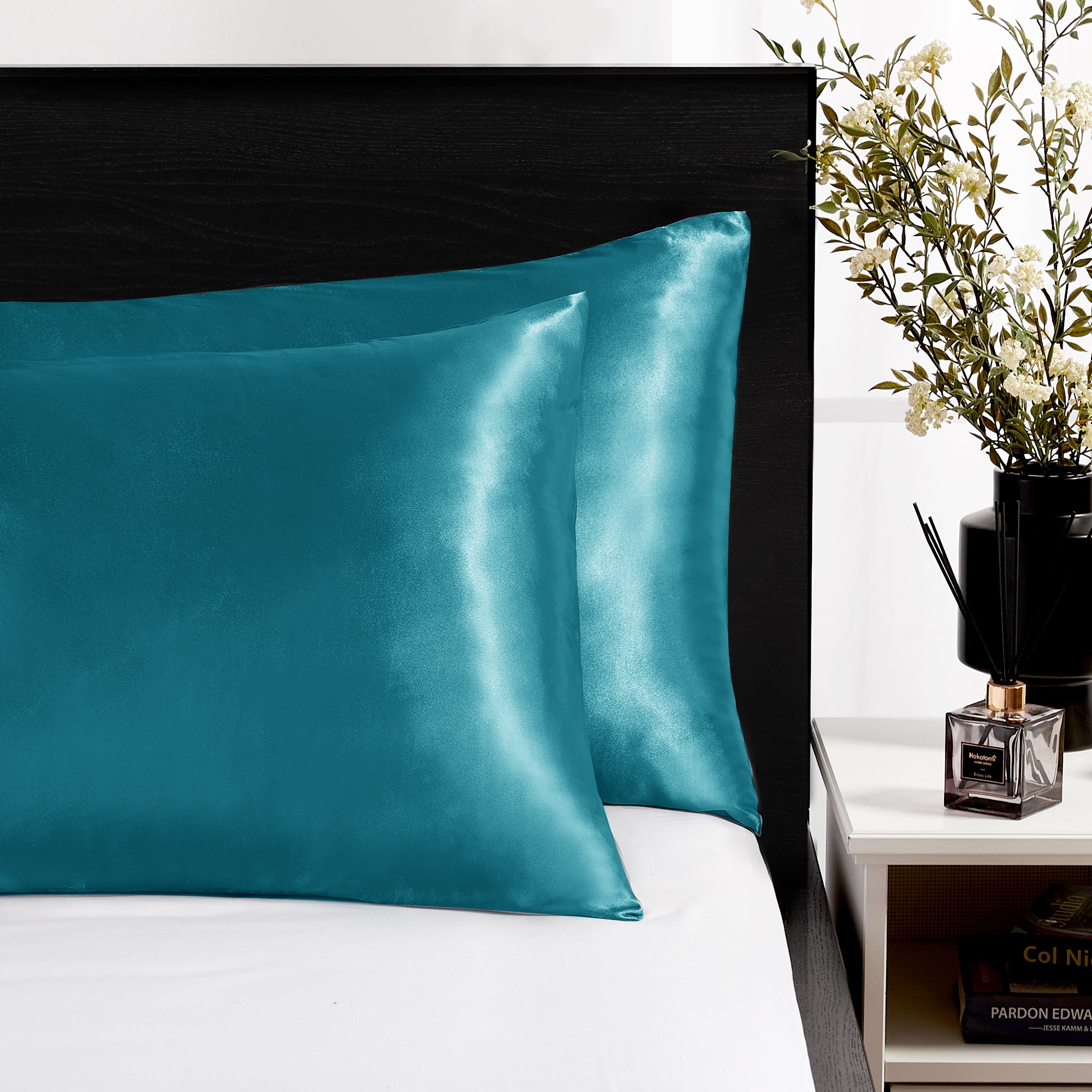 Deconovo Satin Silk Pillowcases (Set of 2), Envelope Closure