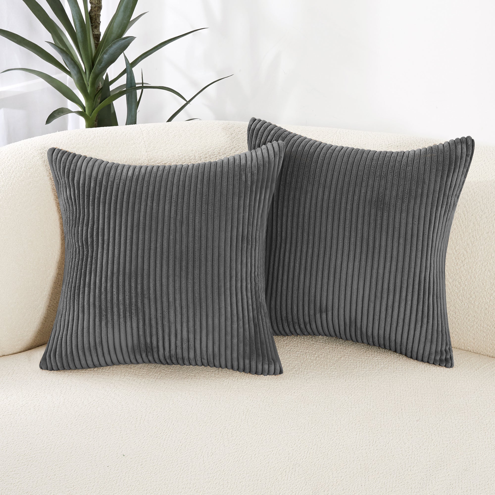 Deconovo Corduroy Throw Pillow Covers 2-Pack – Soft & Durable