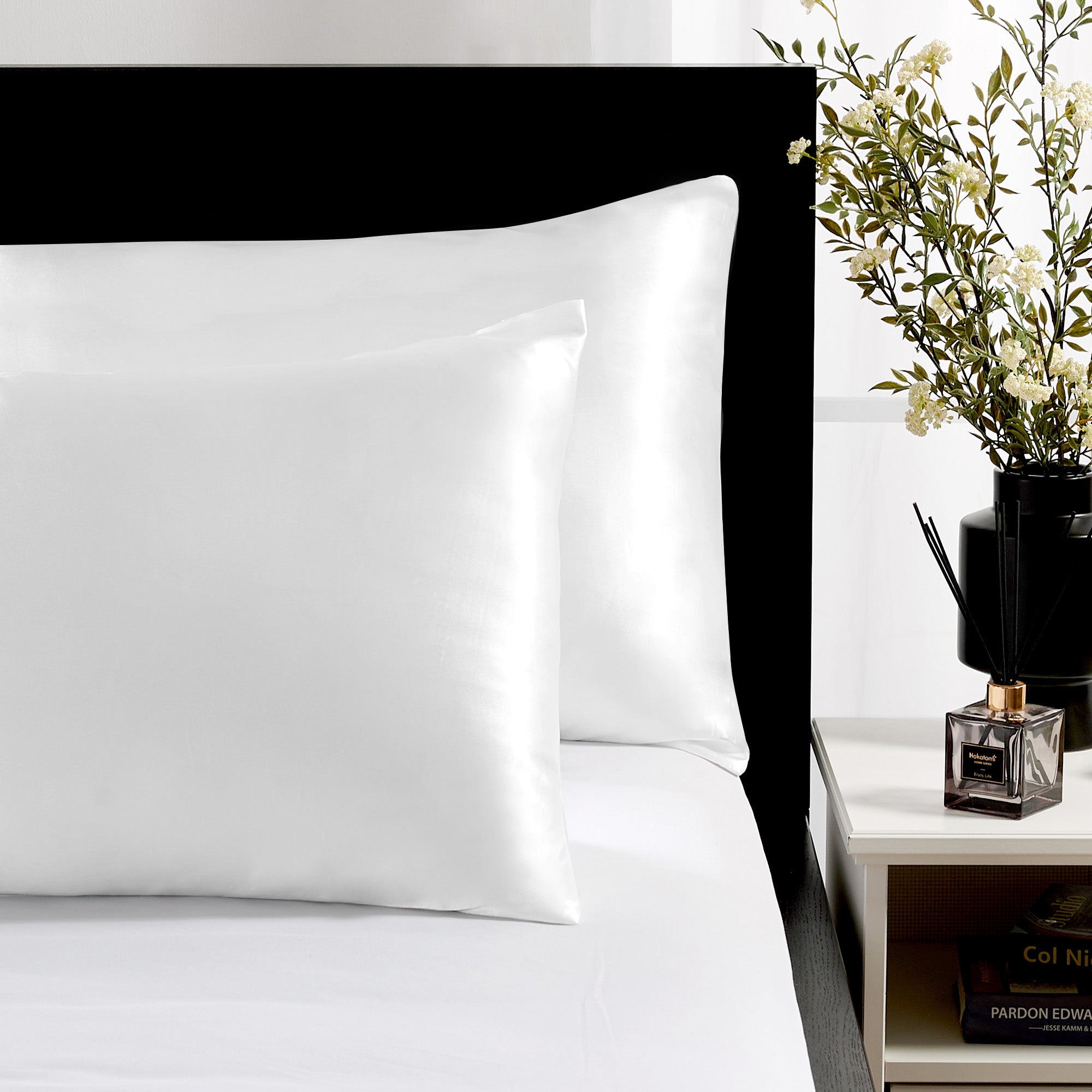 Deconovo Satin Silk Pillowcases (Set of 2), Envelope Closure