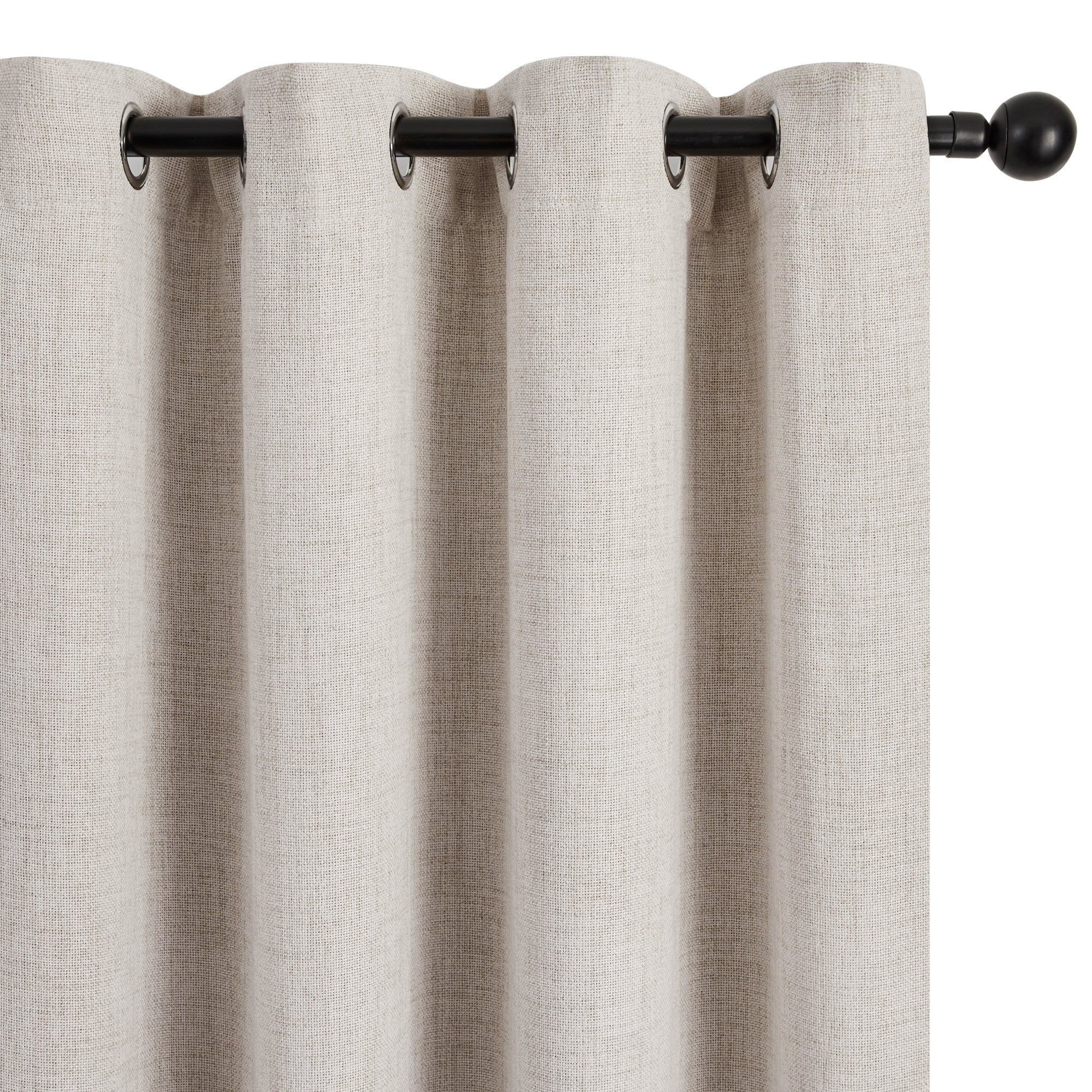 Deconovo Soft Faux Linen Layered Room Darkening Curtain Panels - 2 Panels