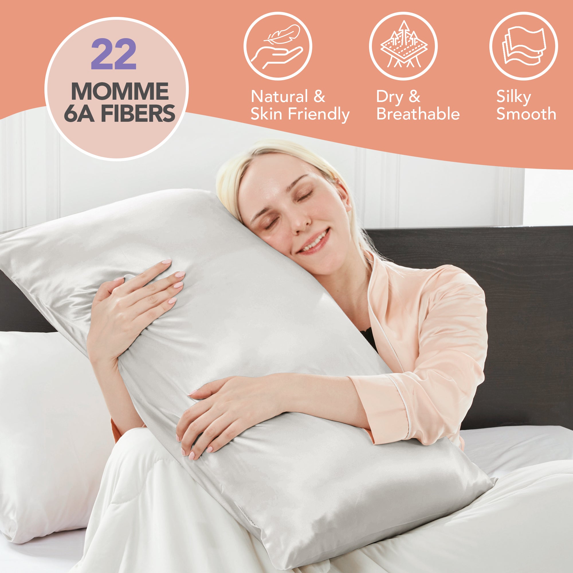 Deconovo 100% Mulberry Silk Pillowcase – 22 Momme