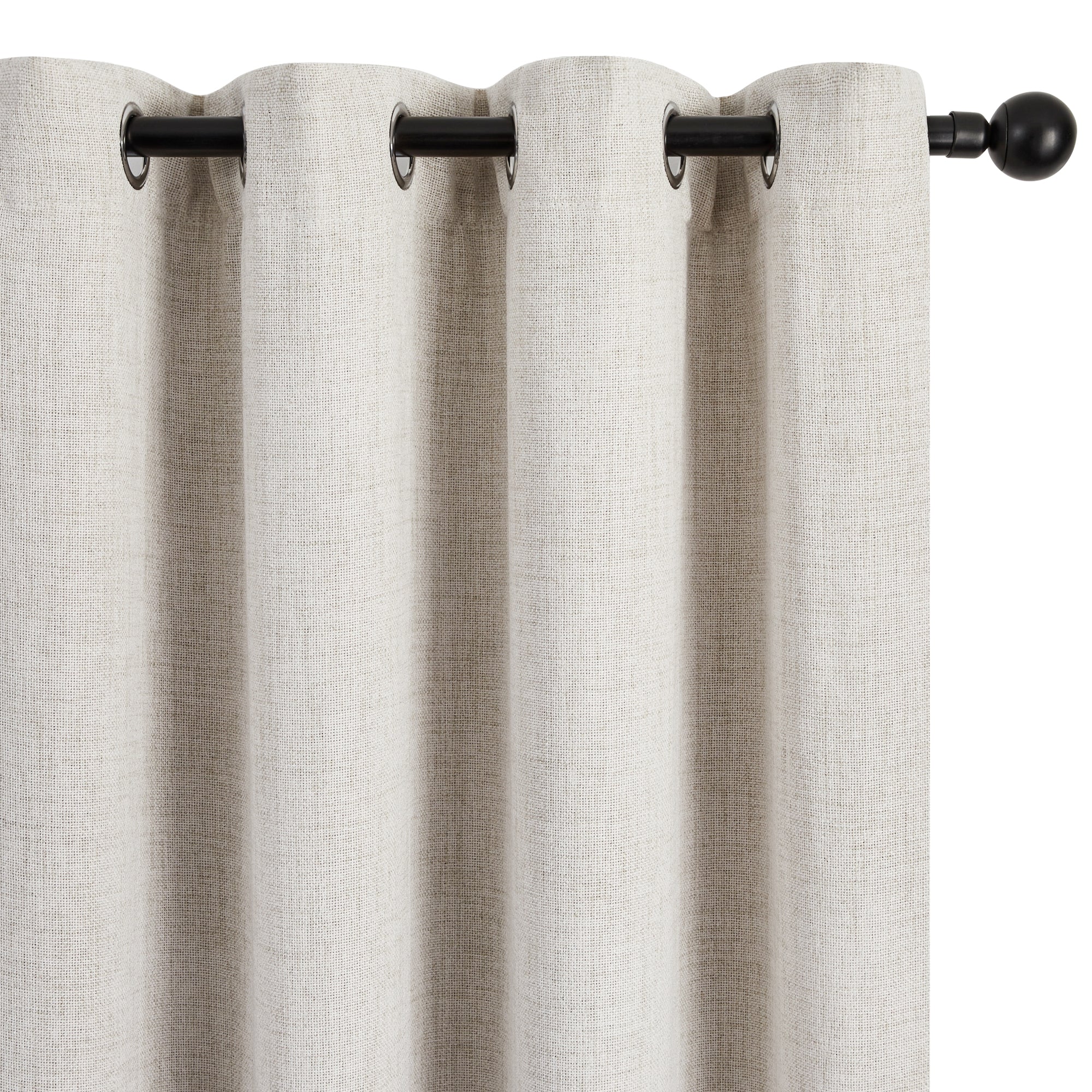 Deconovo Soft Faux Linen Layered Room Darkening Curtain Panels - 2 Panels