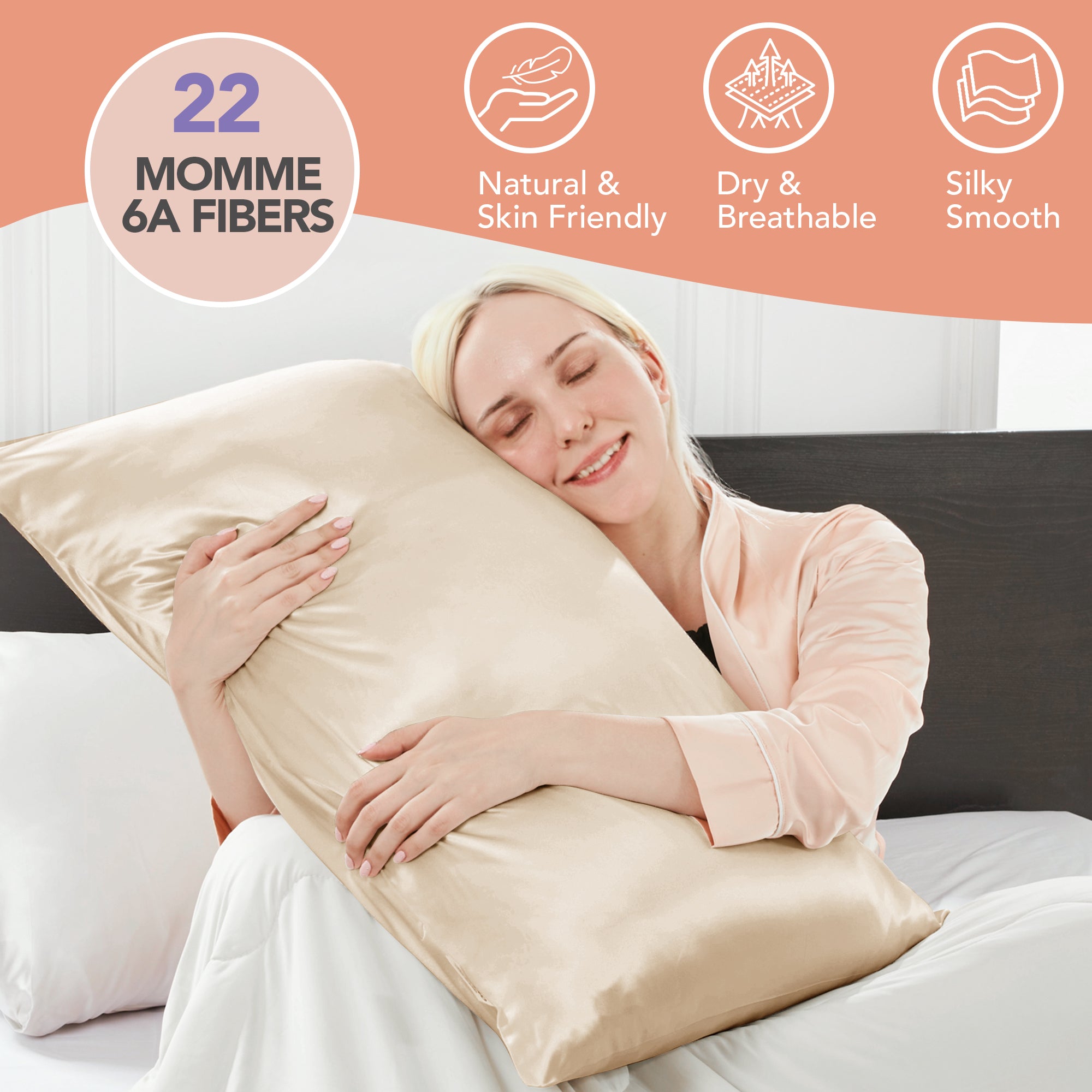 Deconovo 100% Mulberry Silk Pillowcase – 22 Momme