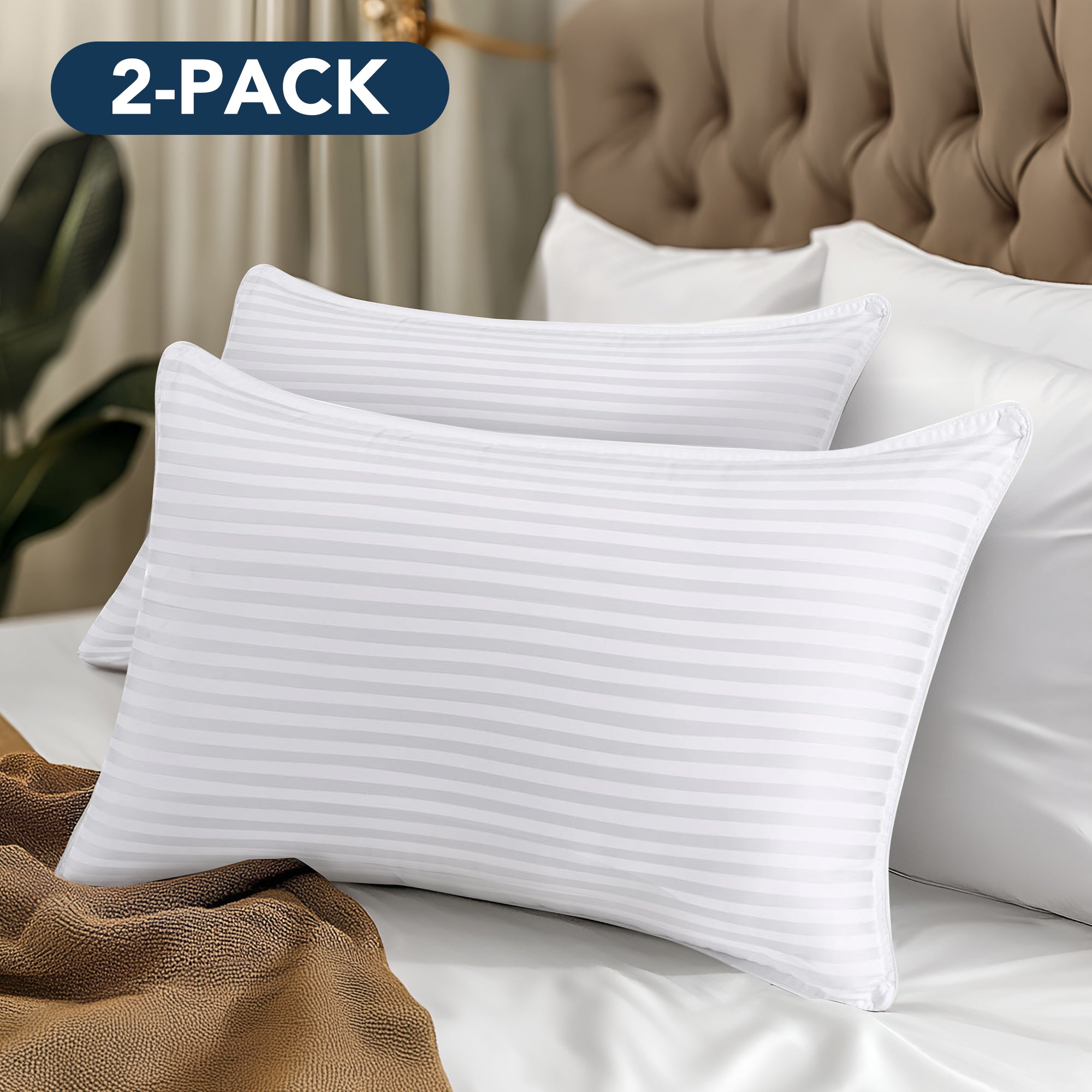 Deconovo 2-Pack Down Alternative Bed Pillows, OEKO-TEX, Queen/King