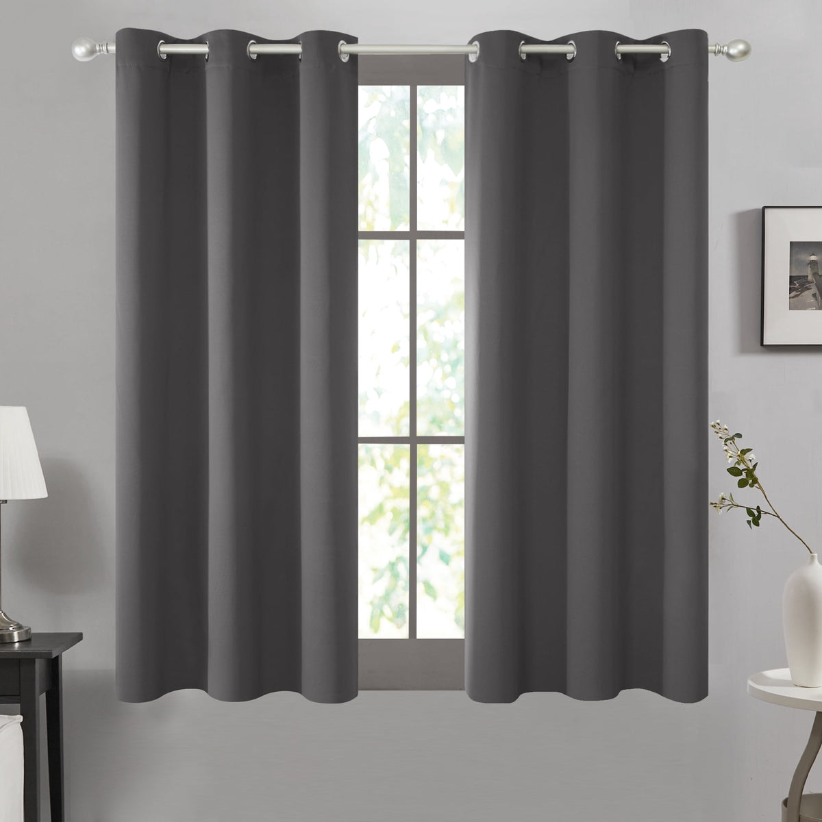ZOPZO blackout curtain, Dark Gray, 42W x 54L inches, 1 panel