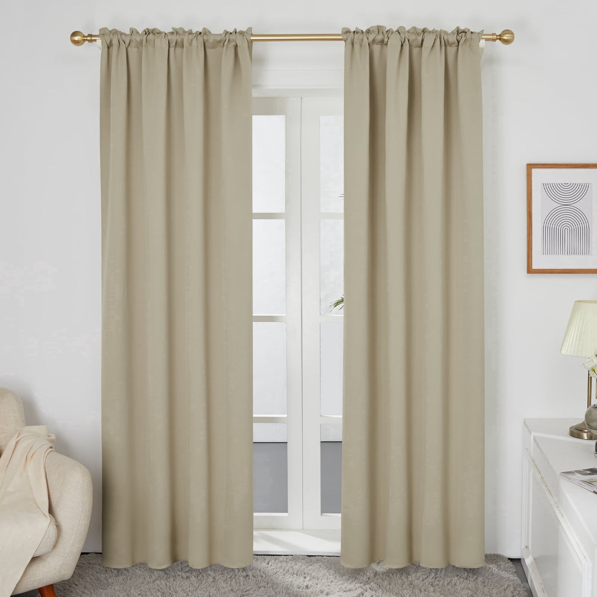 ZOPZO Curtains & Valances, Beige