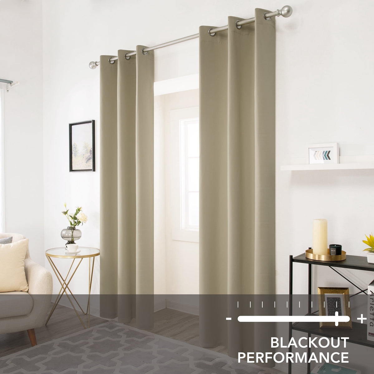 ZOPZO Curtains & Valances, Dark Beige