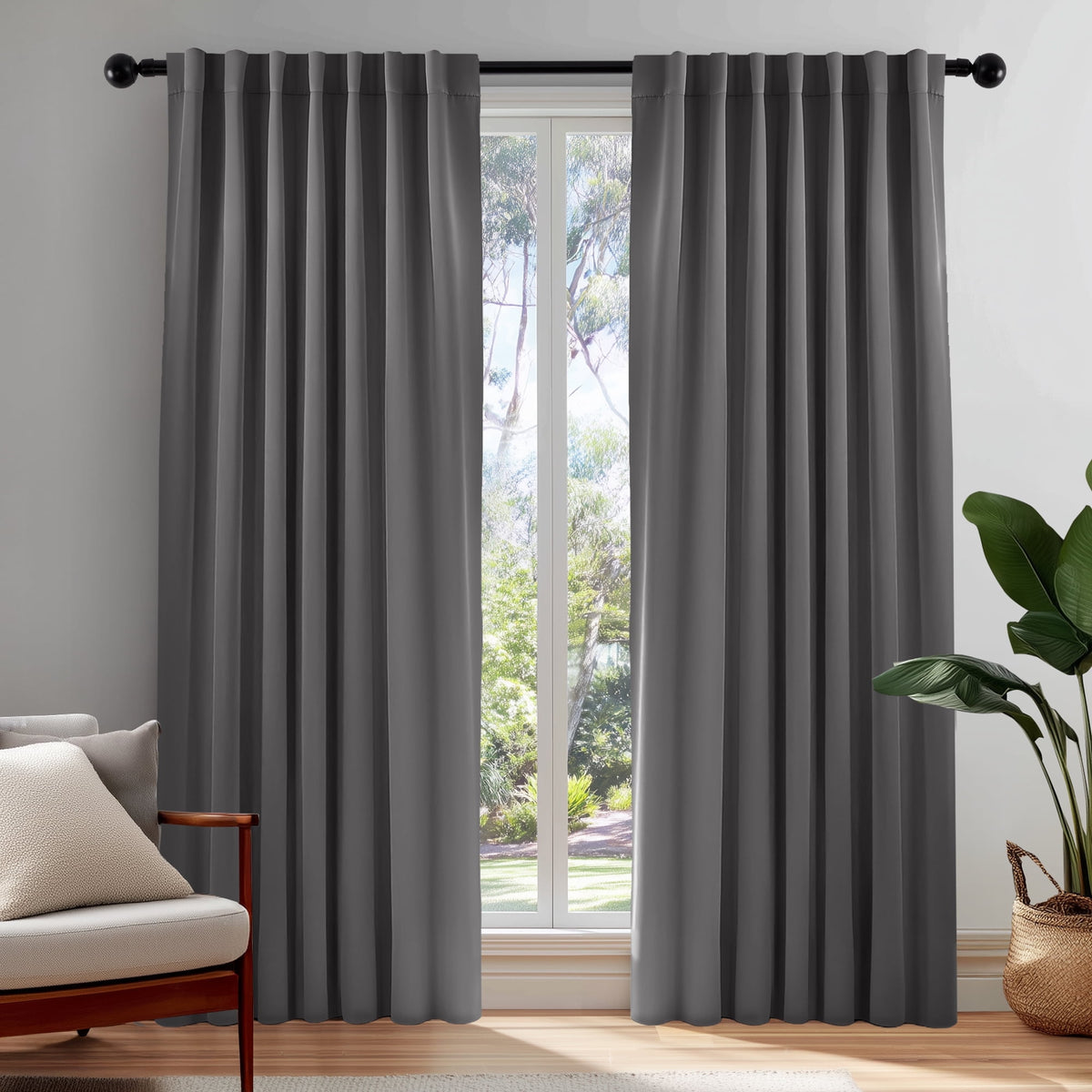 ZOPZO Curtains & Valances, Dark Gray