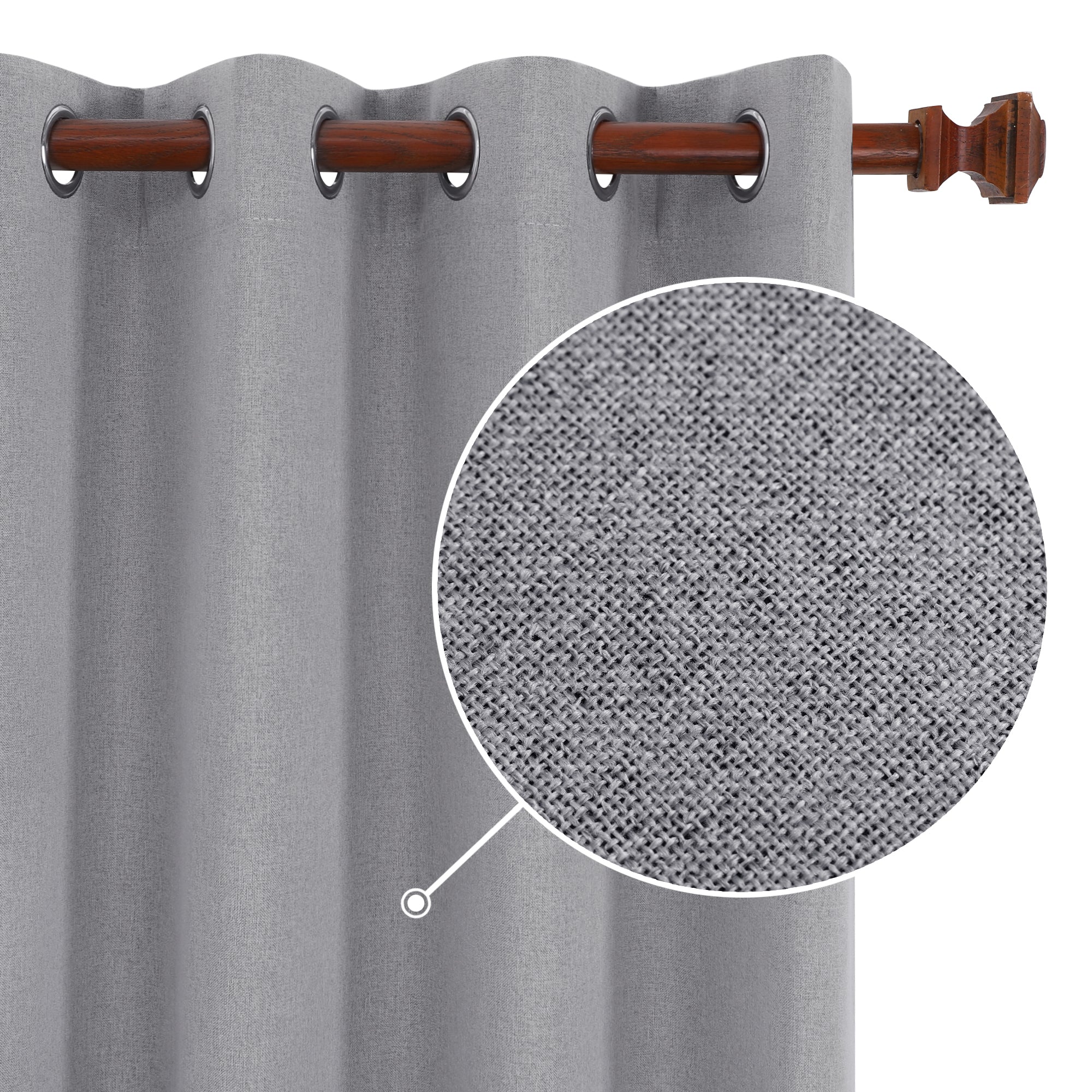 Deconovo 100% Blackout Faux Linen Curtains 2 Panels – Multiple Sizes