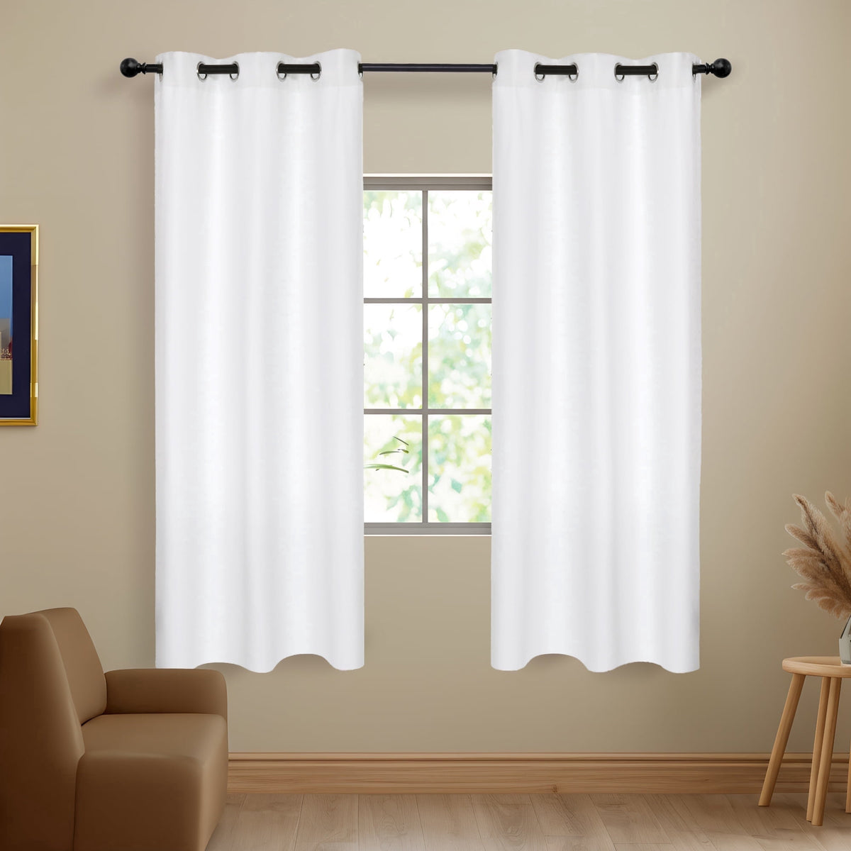 ZOPZO Curtains & Valances, Pure White