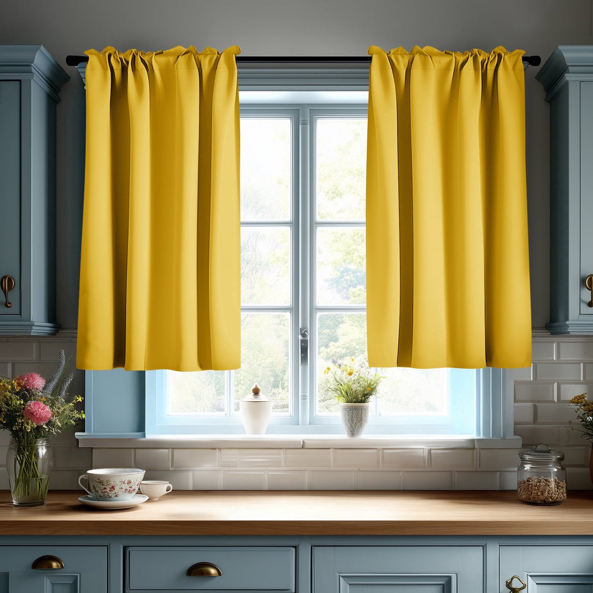 ZOPZO Curtains & Valances, Lemon Yellow