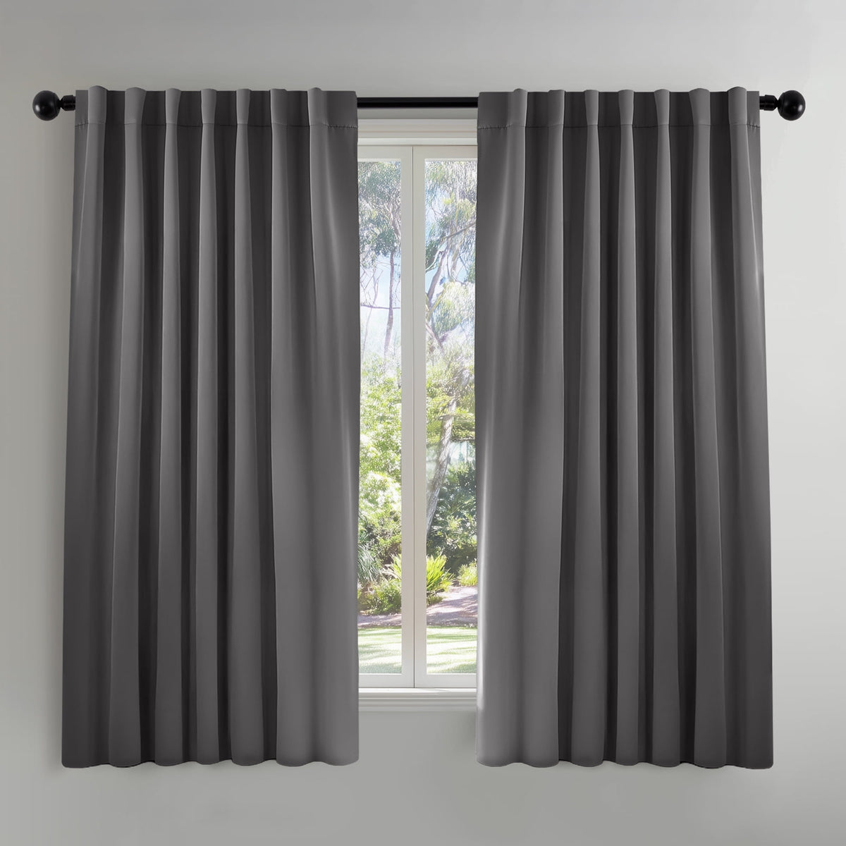 ZOPZO Curtains & Valances, Dark Gray