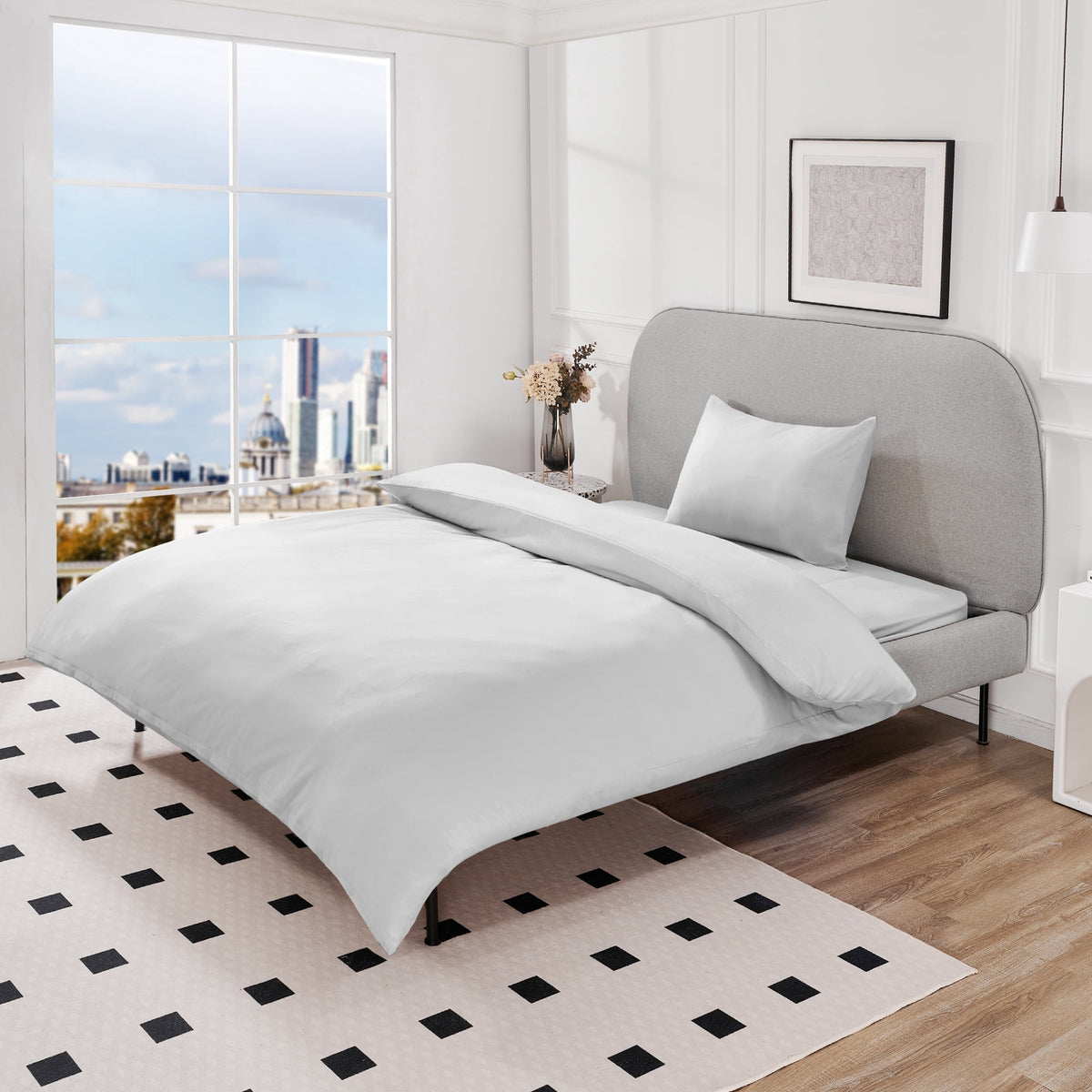 Deconovo Microfiber Bed Sheet Set - Light Gray, Twin, 3