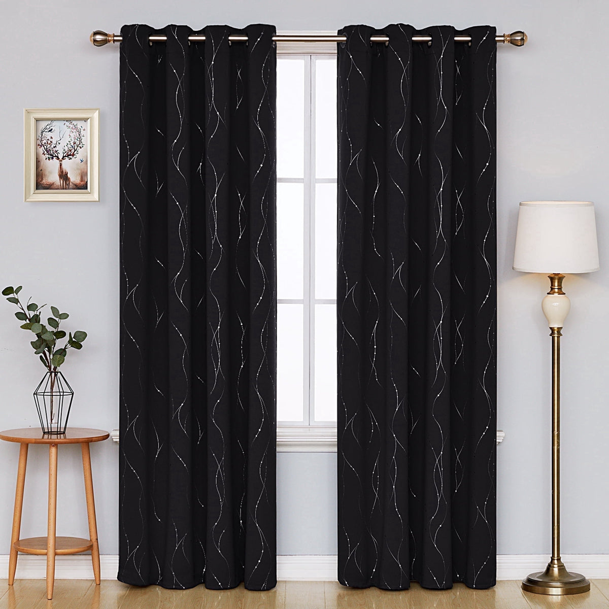 ZOPZO Curtains & Valances, Black