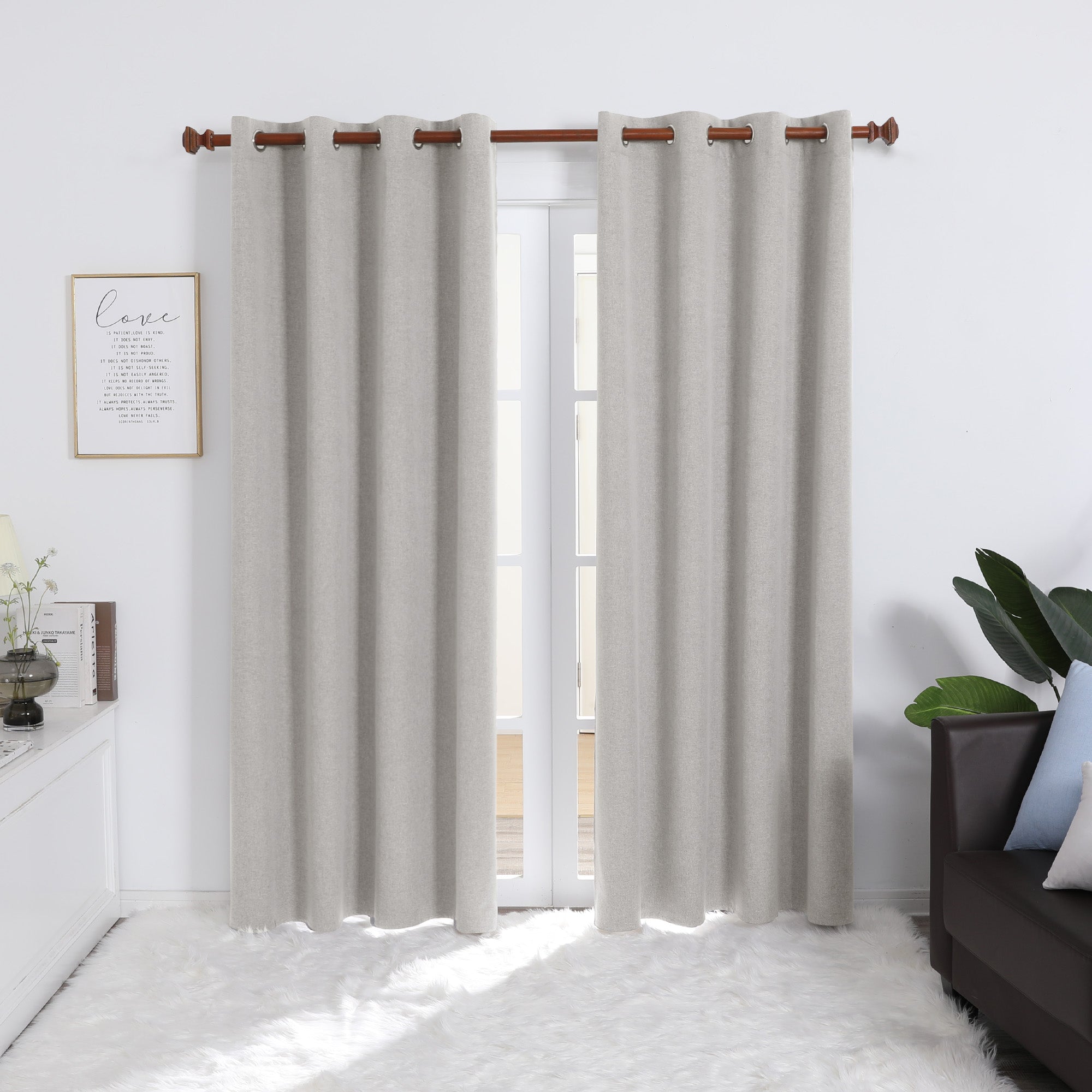 Deconovo 100% Blackout Faux Linen Curtains 2 Panels – Multiple Sizes