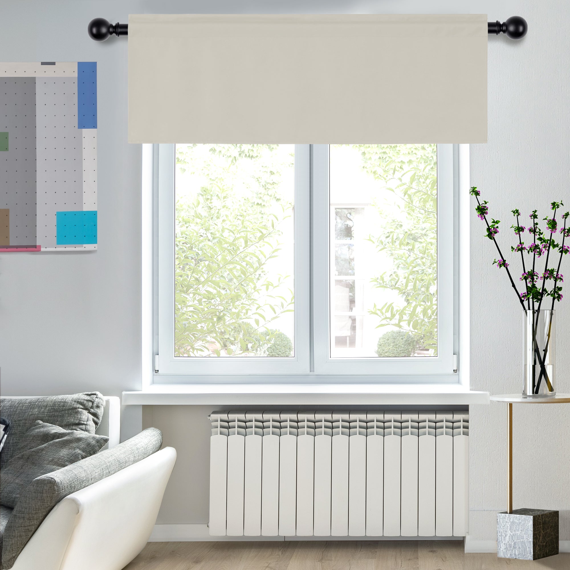 Deconovo Room Darkening Rod Pocket Window Valance – 1 Panel