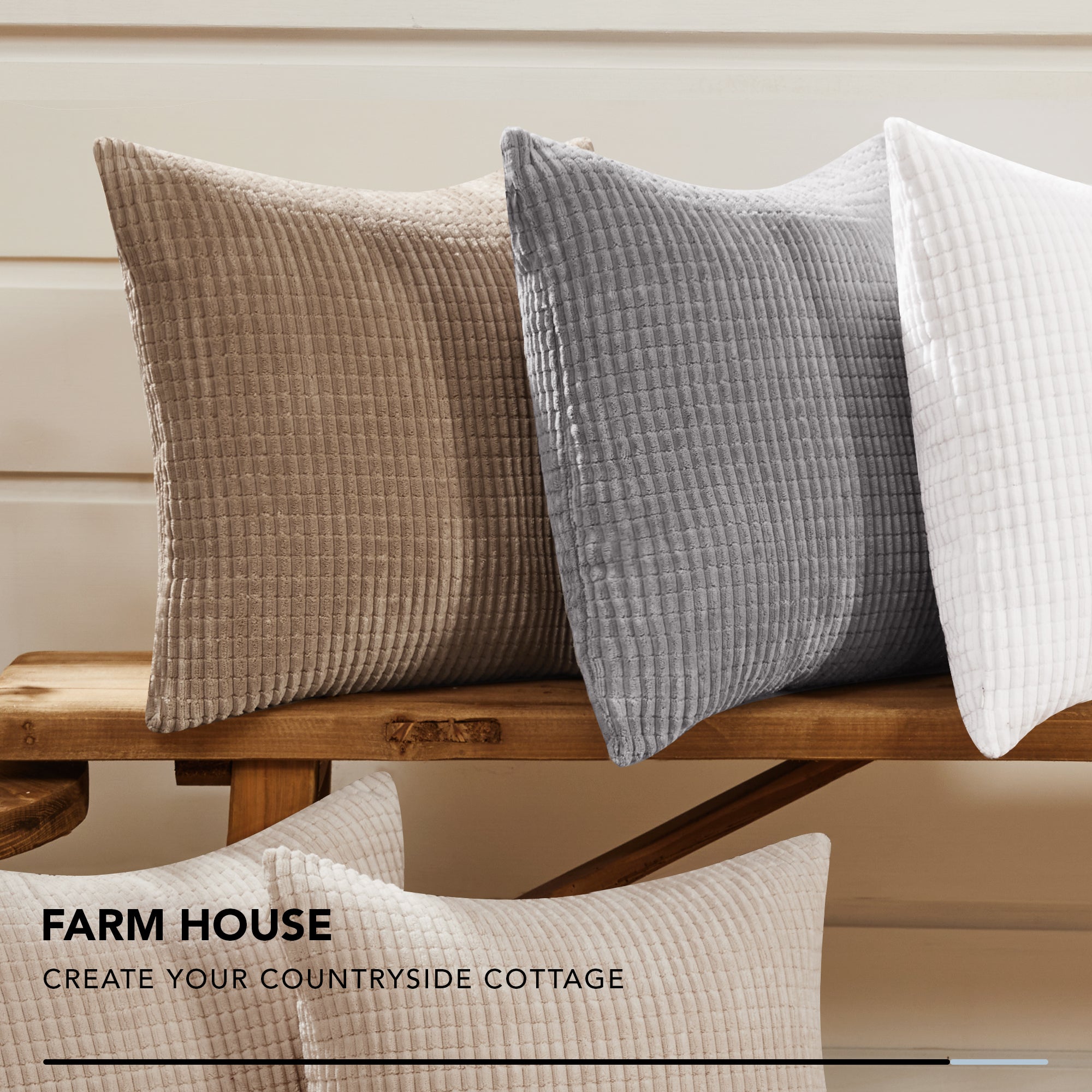 Deconovo Corduroy Decorative Throw Pillow Covers, 2-Pack, OEKO-TEX, Zippered