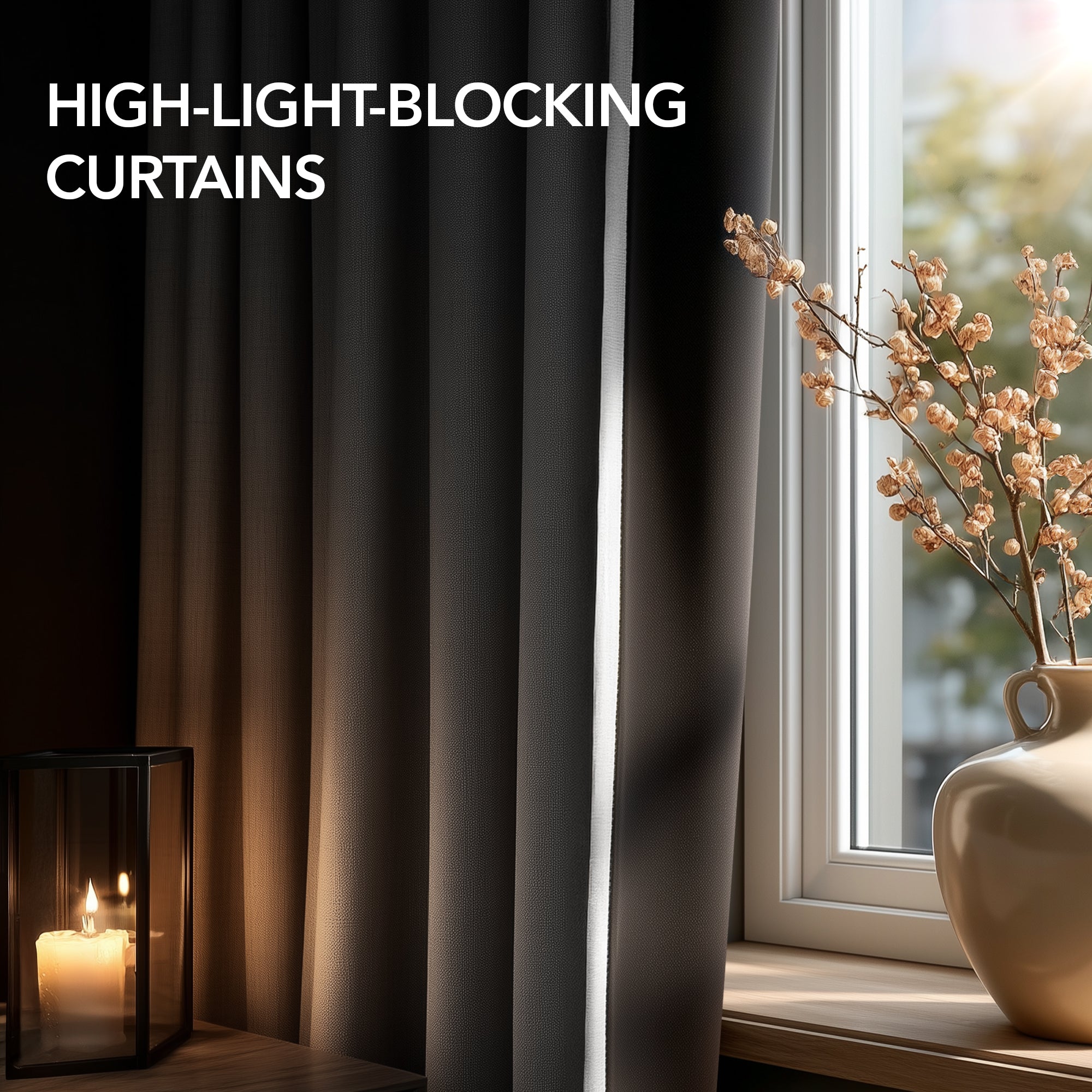 Deconovo Soft Faux Linen Layered Window Curtain Panels with Grommet Top for Bedroom and Living Room, 2 Pack