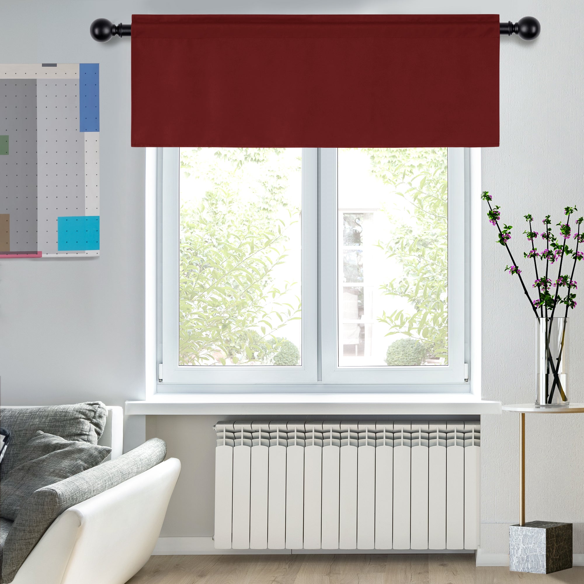 Deconovo Room Darkening Rod Pocket Window Valance – 1 Panel