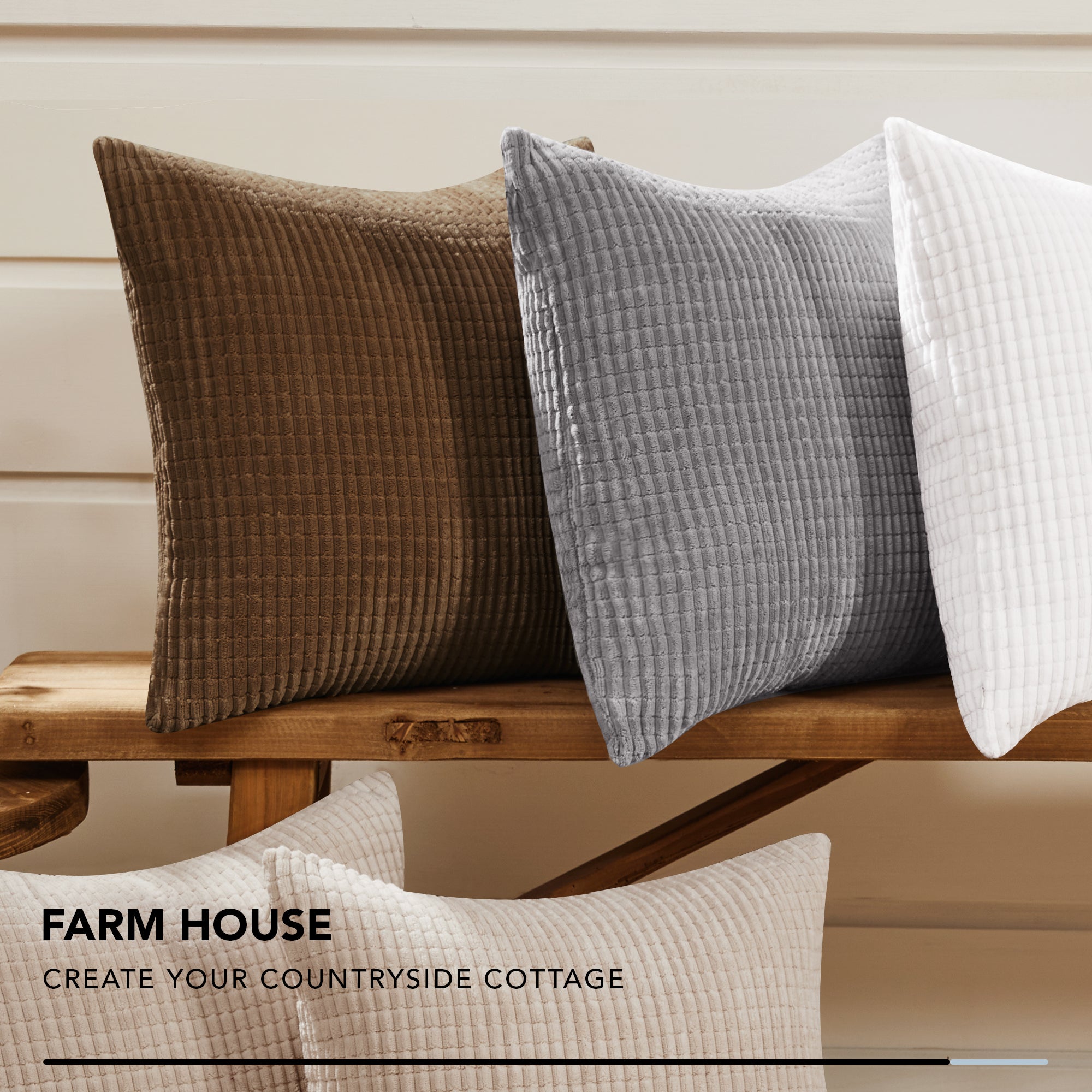Deconovo Corduroy Decorative Throw Pillow Covers, 2-Pack, OEKO-TEX, Zippered