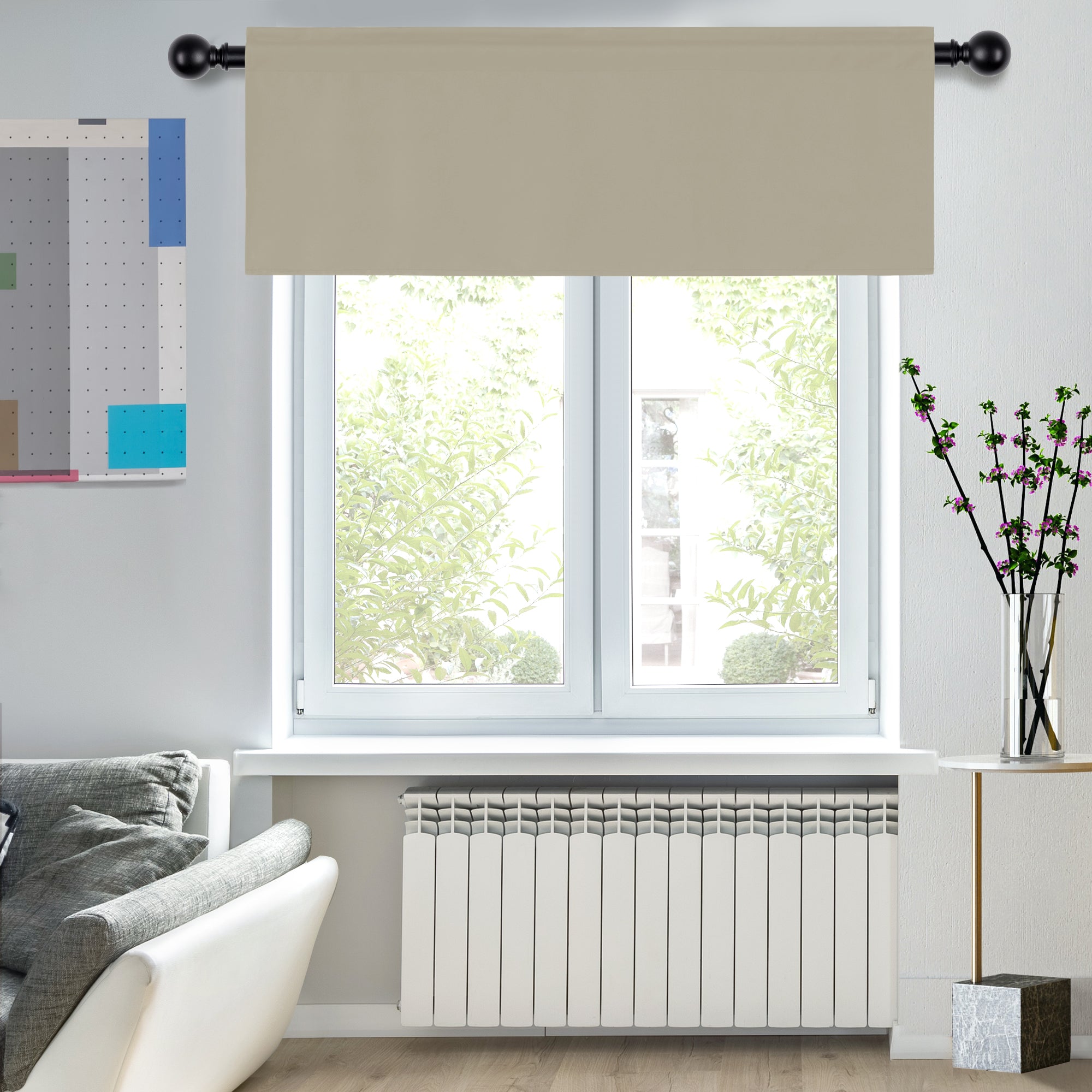Deconovo Room Darkening Rod Pocket Window Valance – 1 Panel