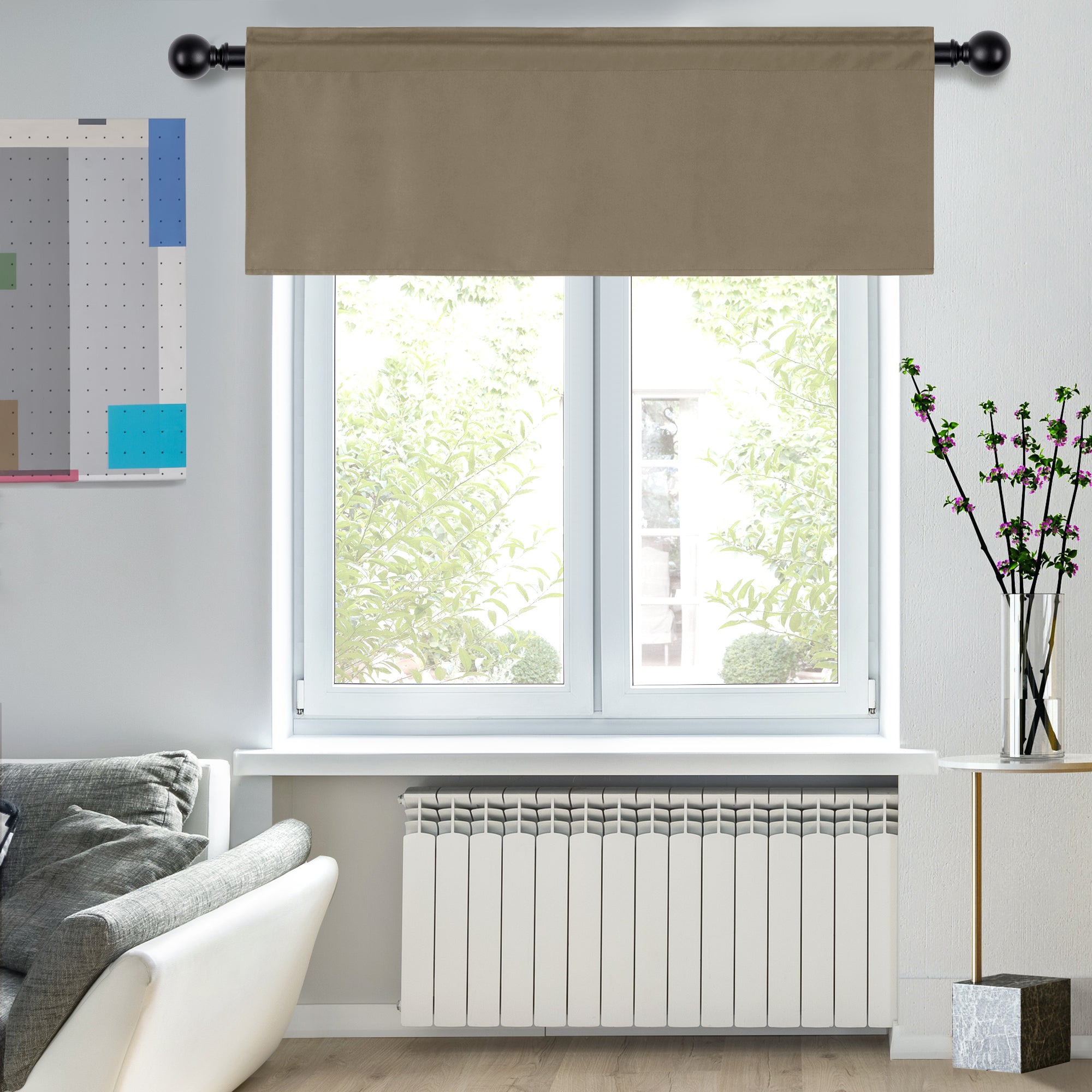 Deconovo Room Darkening Rod Pocket Window Valance – 1 Panel