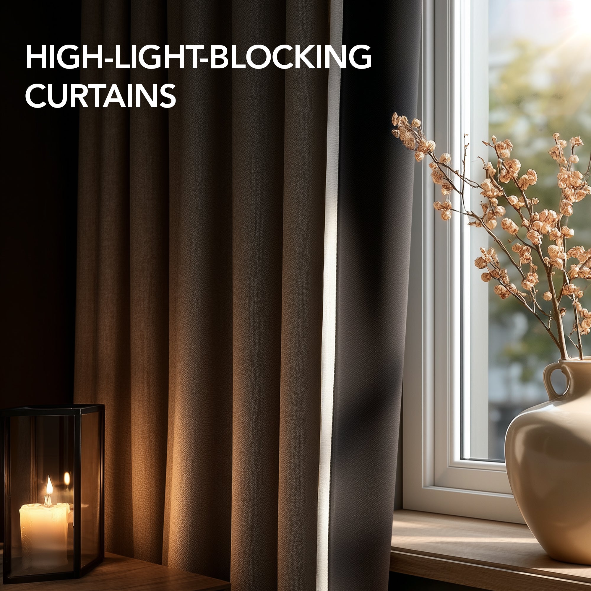 Deconovo Soft Faux Linen Layered Window Curtain Panels with Grommet Top for Bedroom and Living Room, 2 Pack