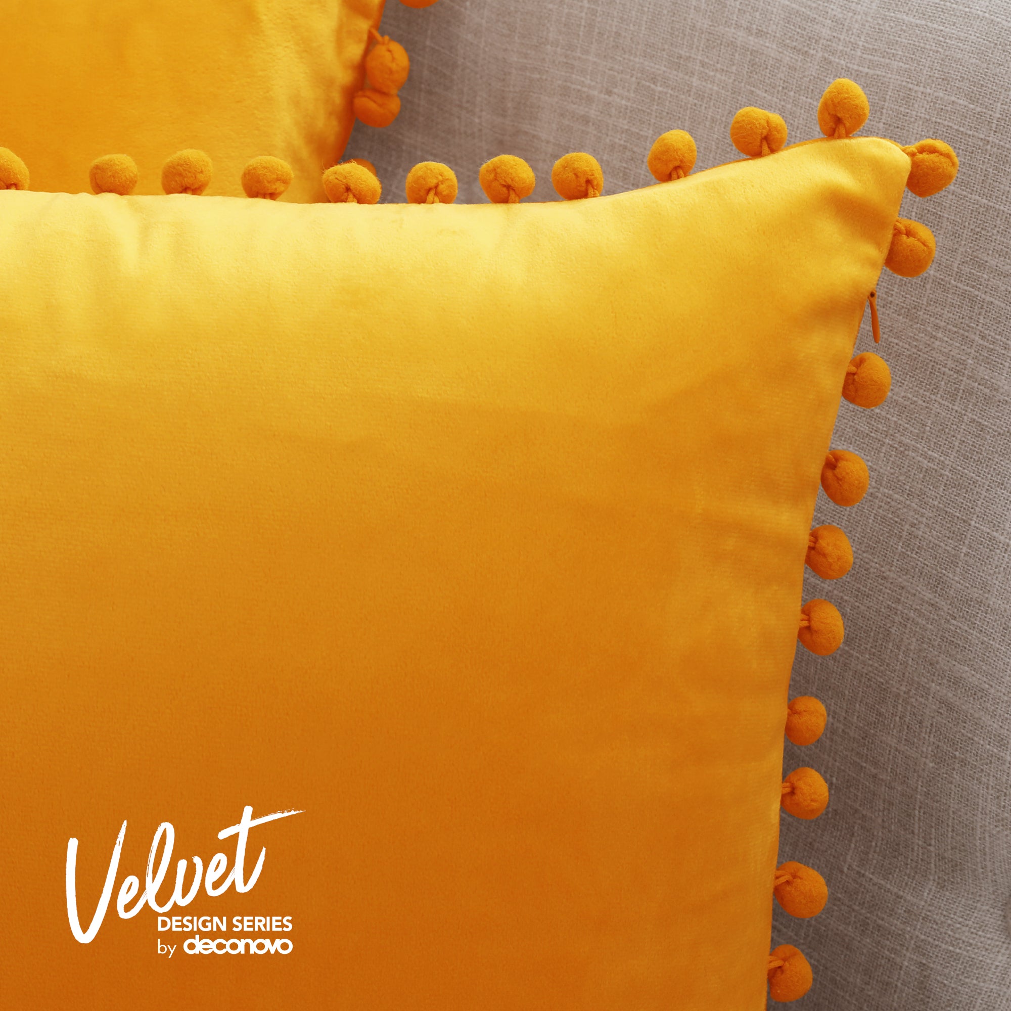 Deconovo Velvet Pom-Pom Pillow Covers 2-Pack – Multiple Sizes (Cover Only)