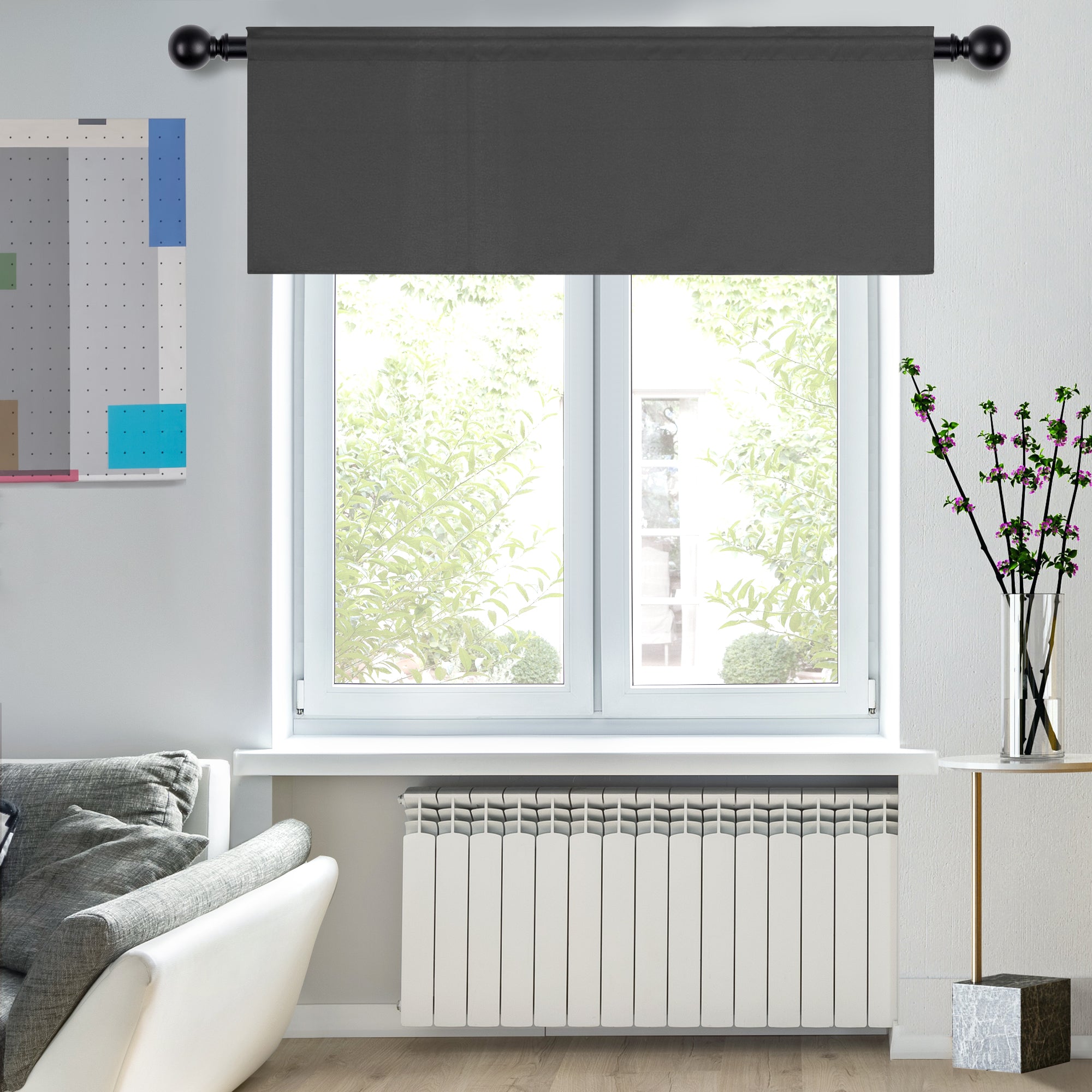 Deconovo Room Darkening Rod Pocket Window Valance – 1 Panel