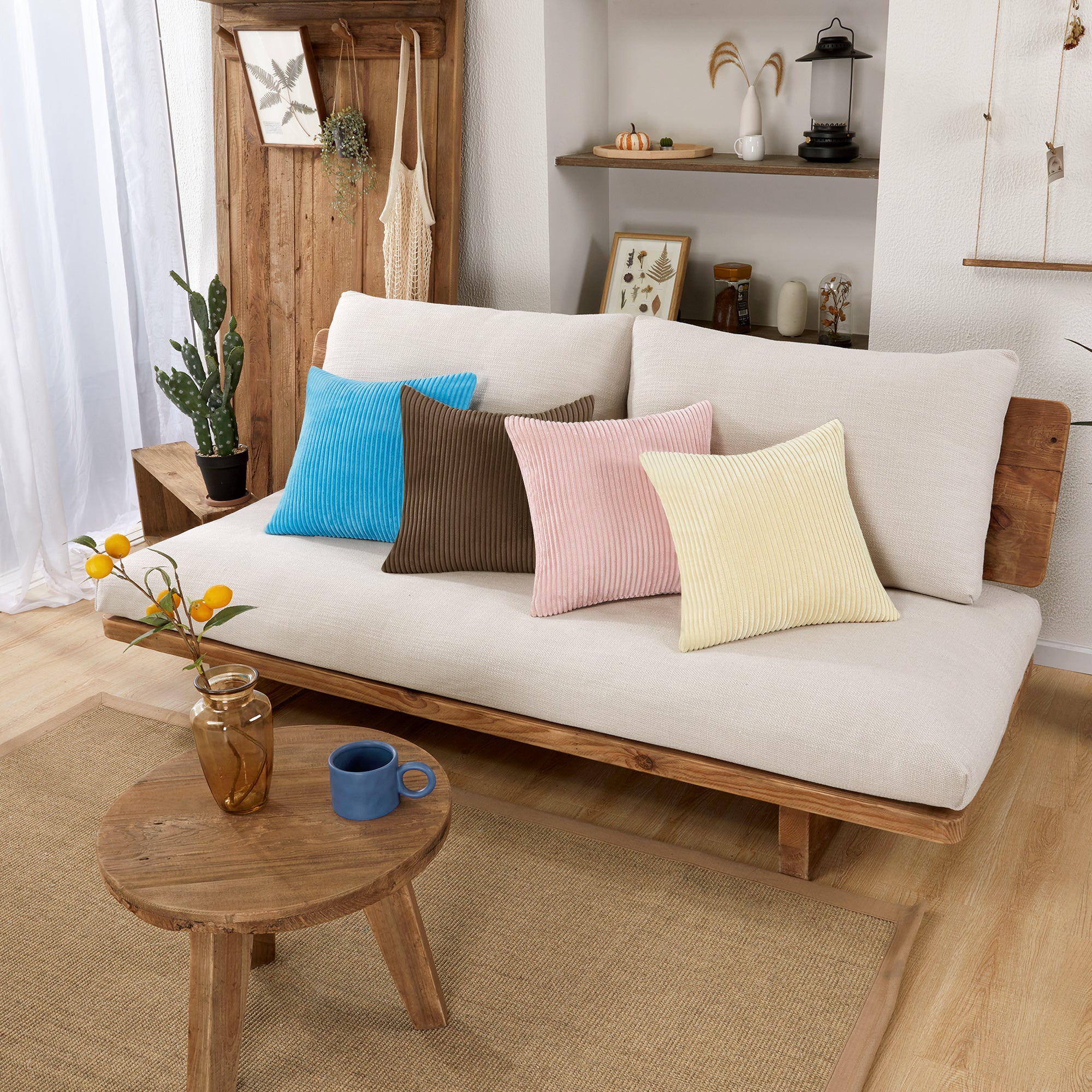 Deconovo Corduroy Throw Pillow Covers 2-Pack – Soft & Durable