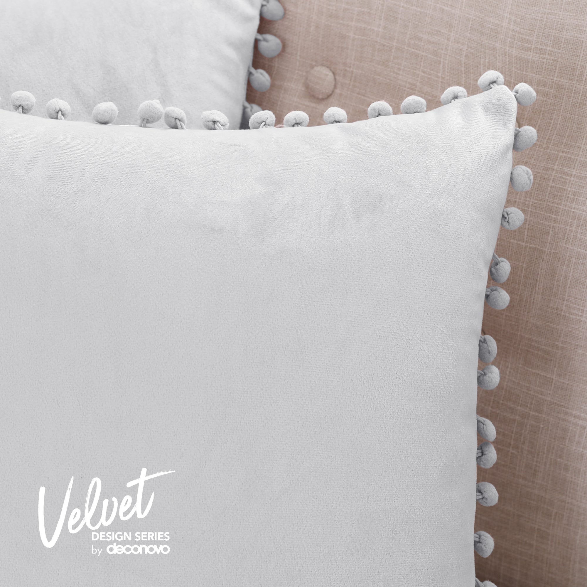 Deconovo Velvet Pom-Pom Pillow Covers 2-Pack – Multiple Sizes (Cover Only)