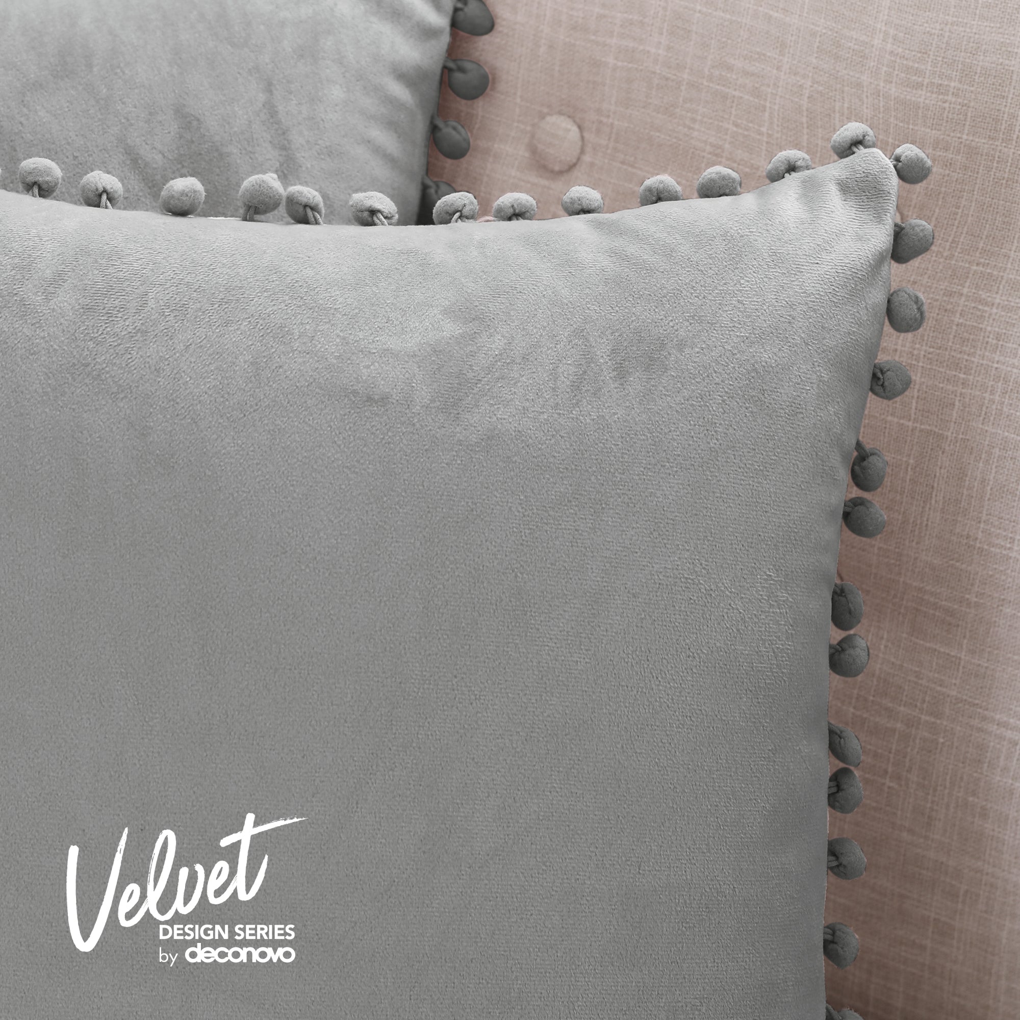 Deconovo Velvet Pom-Pom Pillow Covers 2-Pack – Multiple Sizes (Cover Only)