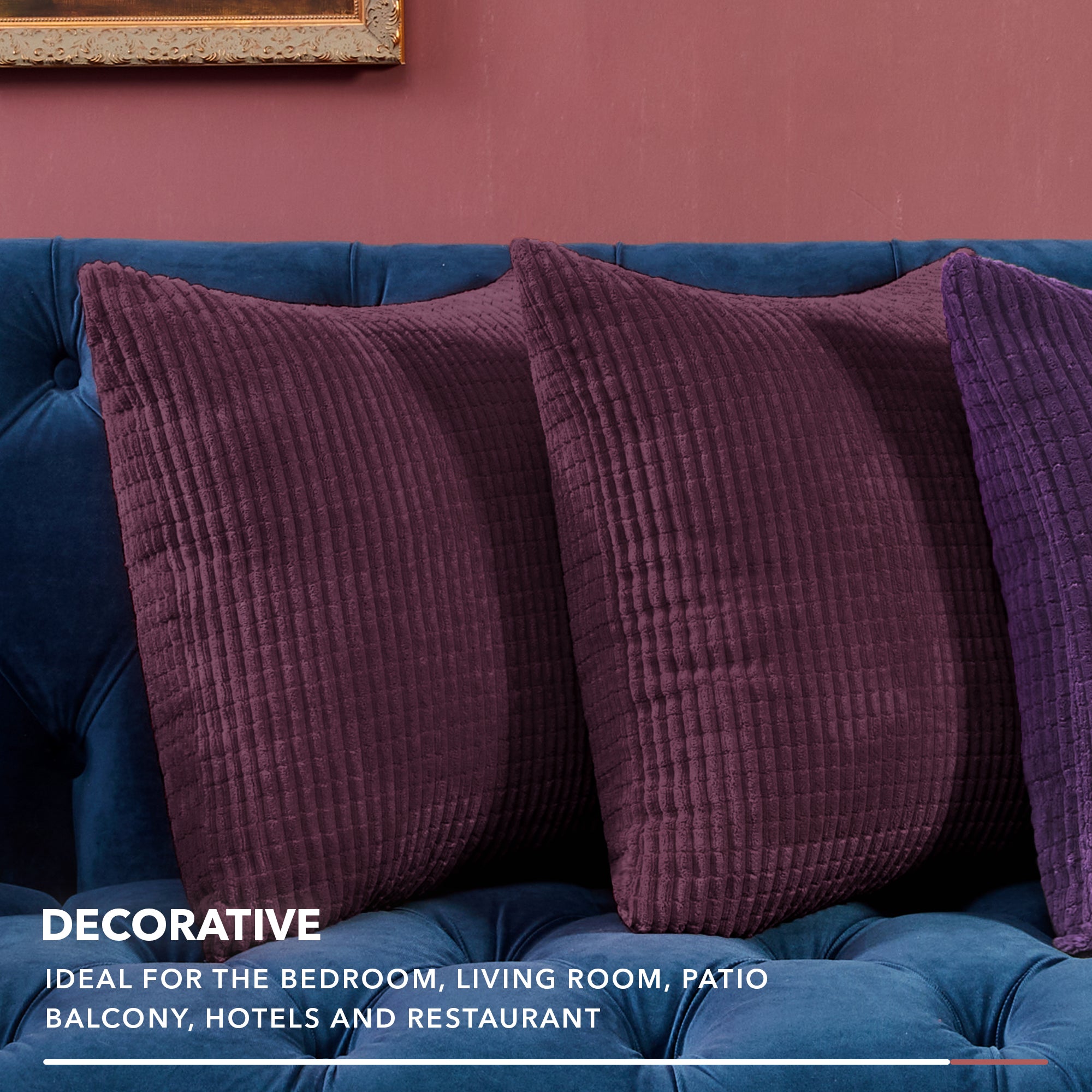 Deconovo Corduroy Decorative Throw Pillow Covers, 2-Pack, OEKO-TEX, Zippered