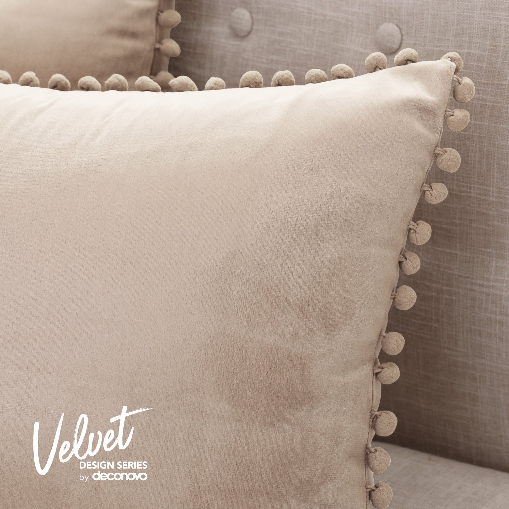 Deconovo Velvet Pom-Pom Pillow Covers 2-Pack – Multiple Sizes (Cover Only)