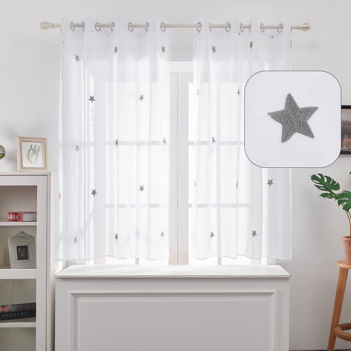 ZOPZO Curtains & Valances, Gray