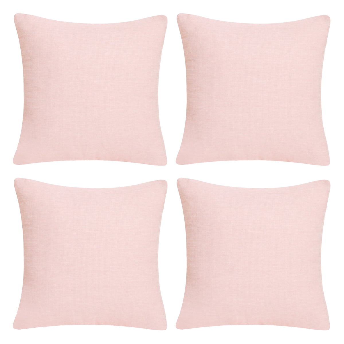 Deconovo Faux Linen Throw Pillow Covers, 4 Pack - Pink, 20 x 20, Fine Fau x Linen