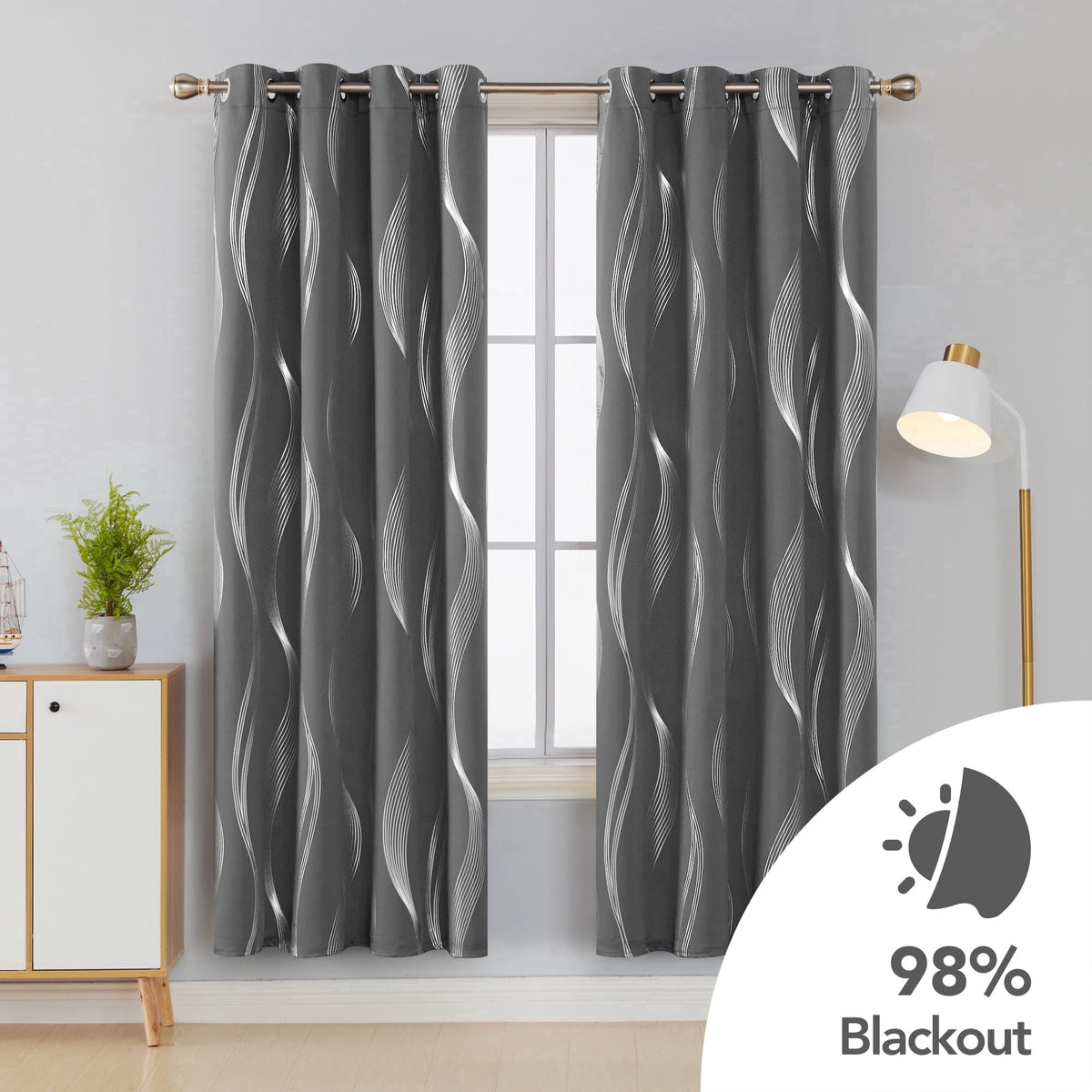 ZOPZO Curtains & Valances, Dark Gray
