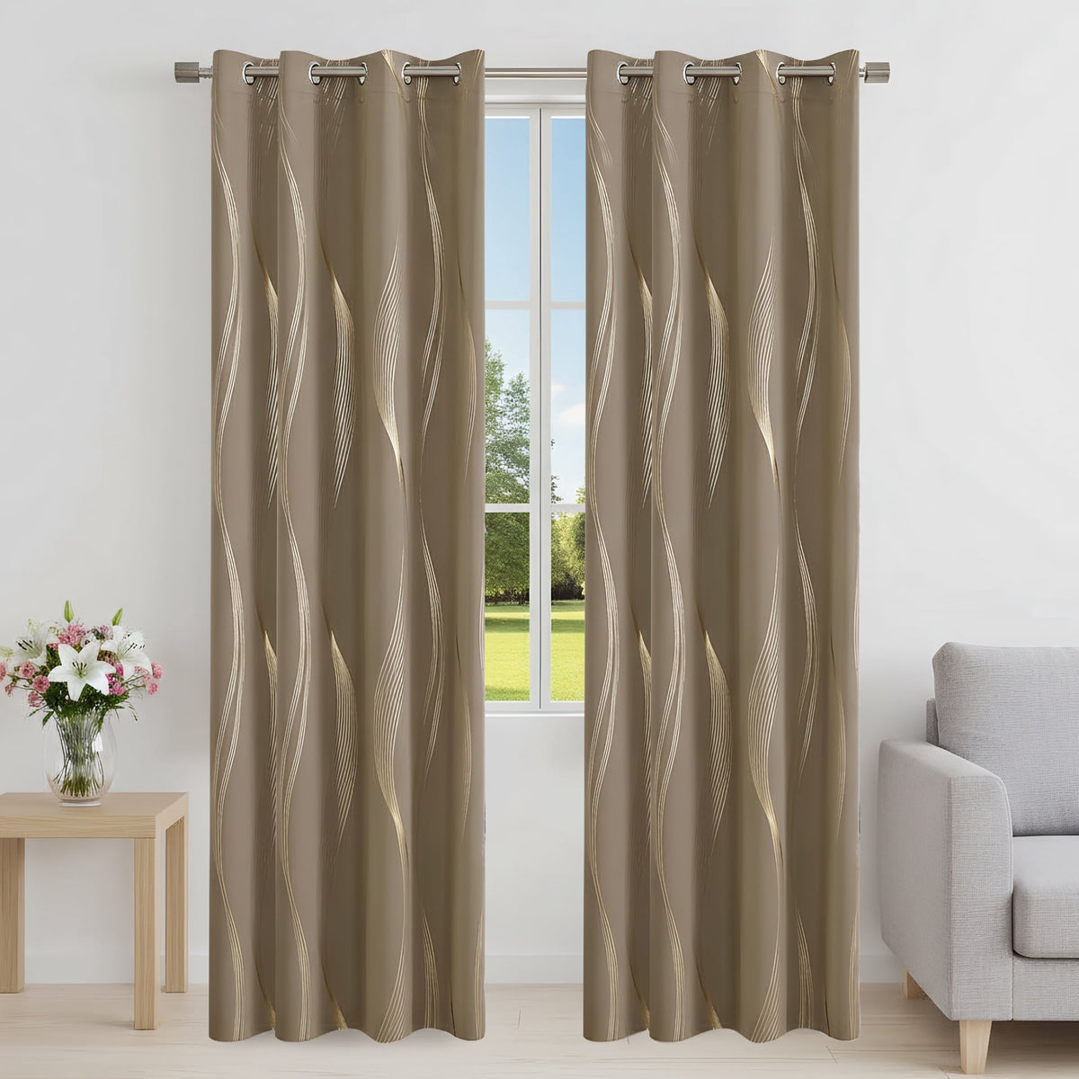 ZOPZO Curtains & Valances, Khaki
