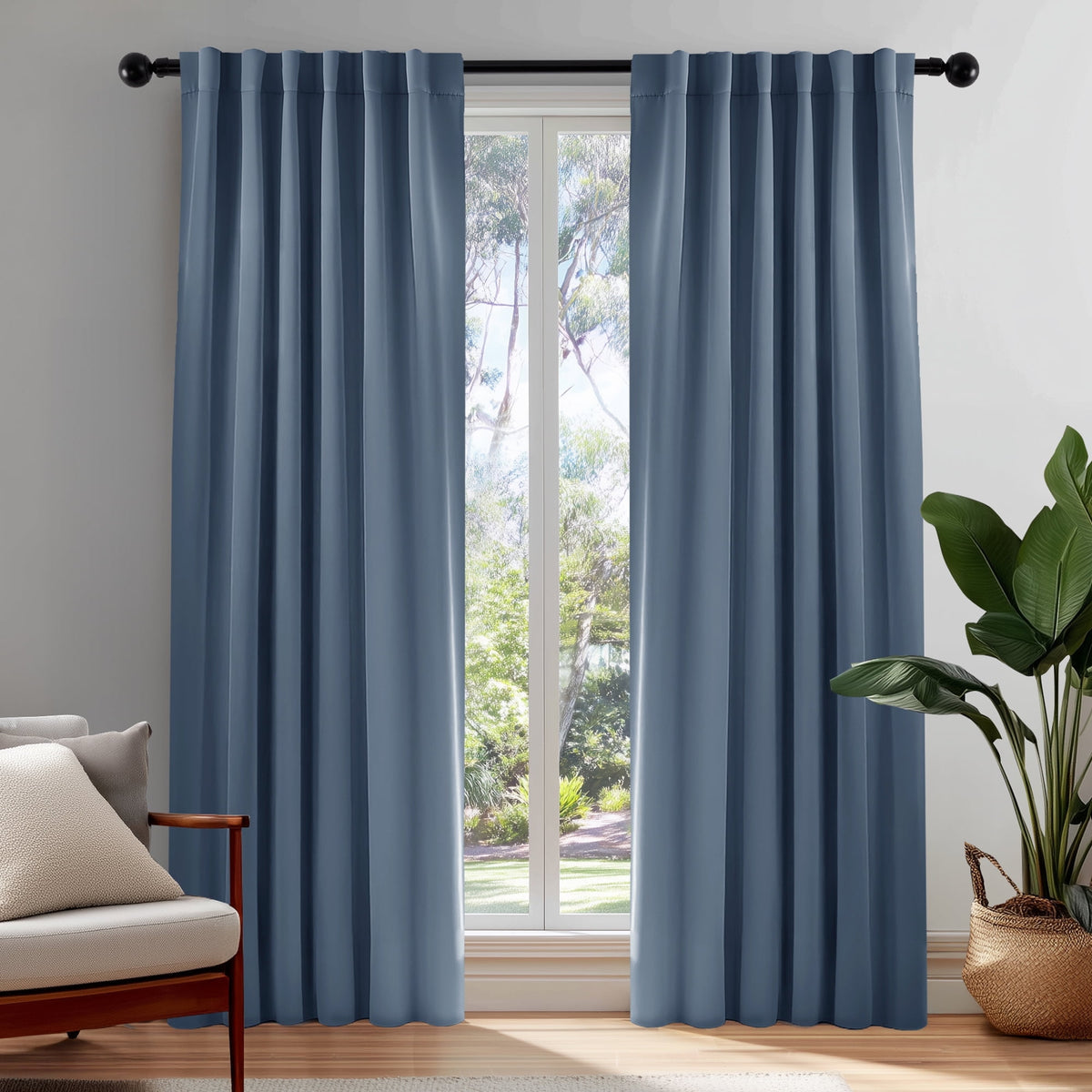 ZOPZO Curtains & Valances, Stone Blue